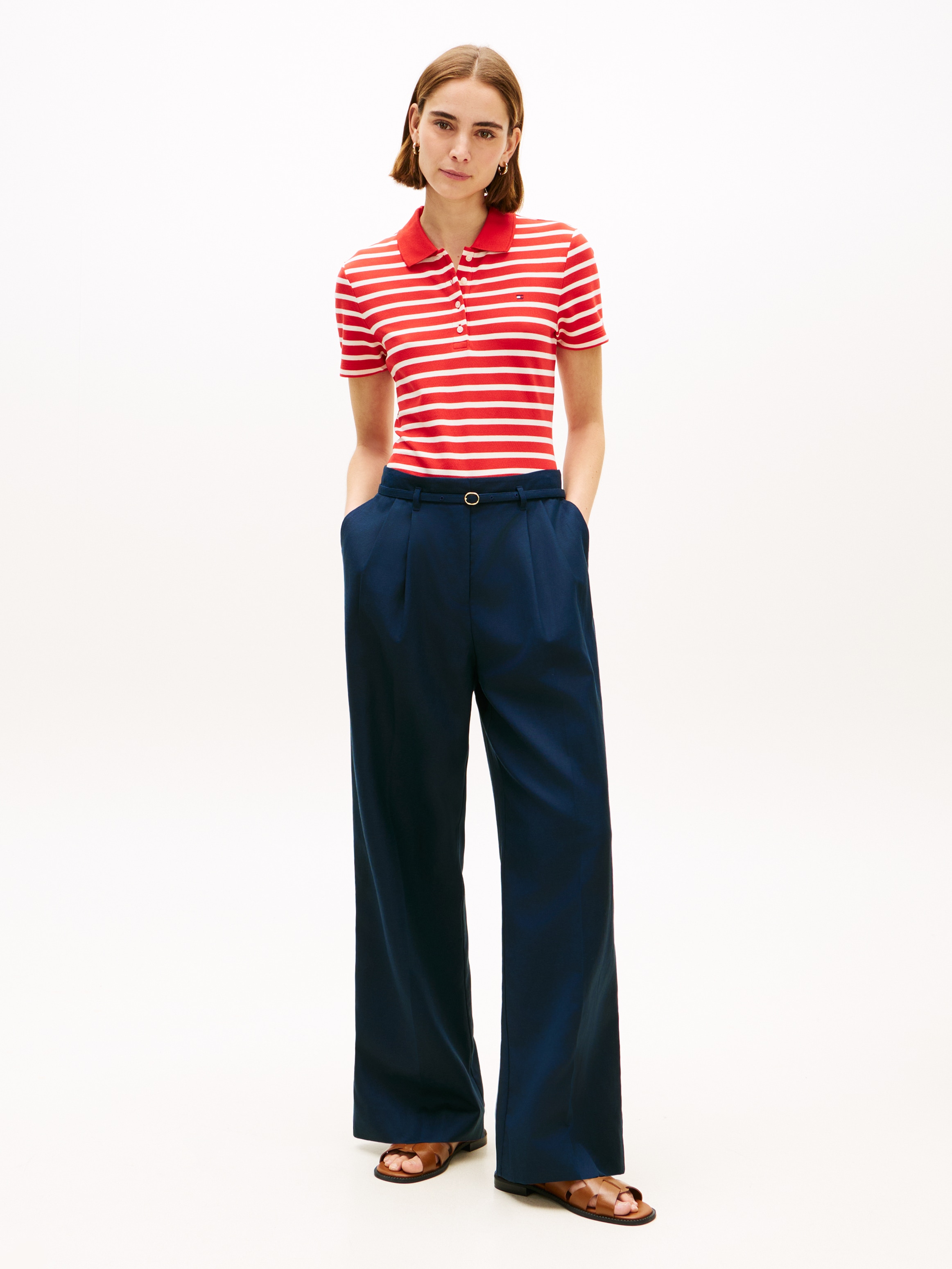 Tommy Hilfiger Poloshirt »1985 Slim Fit Pique Premium« mit Logostickerei, Seitenschlitze