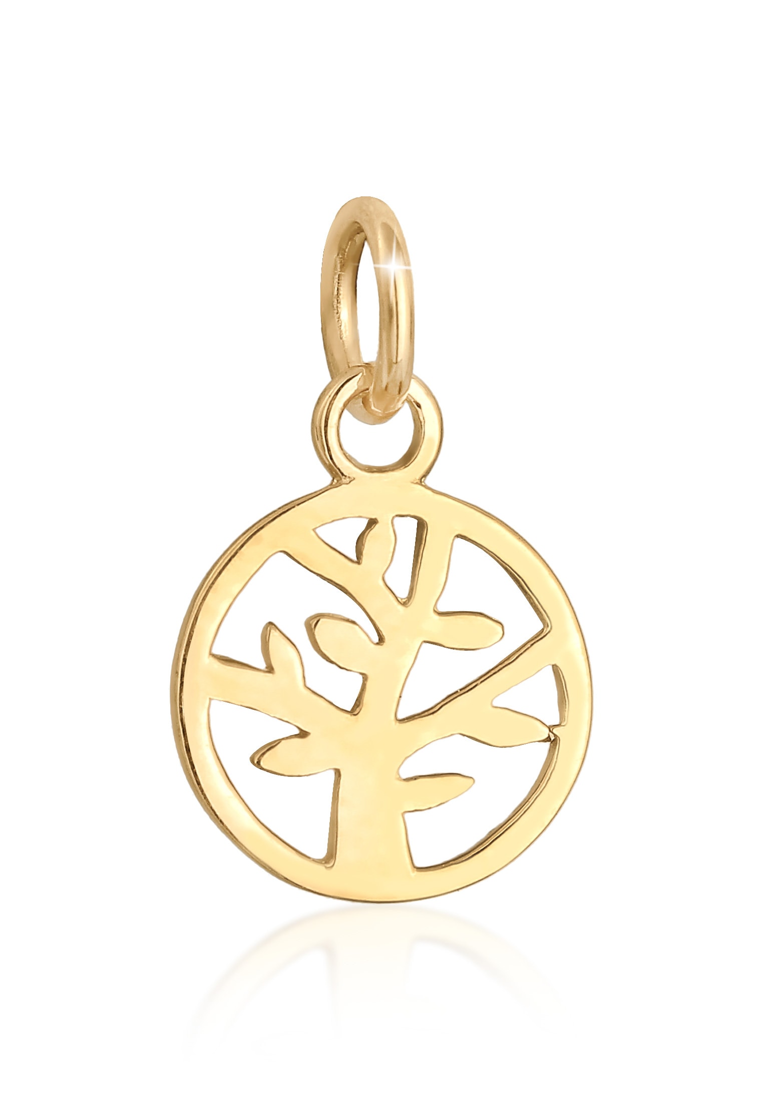 Elli Premium Amulett »Anhänger Lebensbaum Tree of Life Symbol Stilvoll 585 Gelbgold«