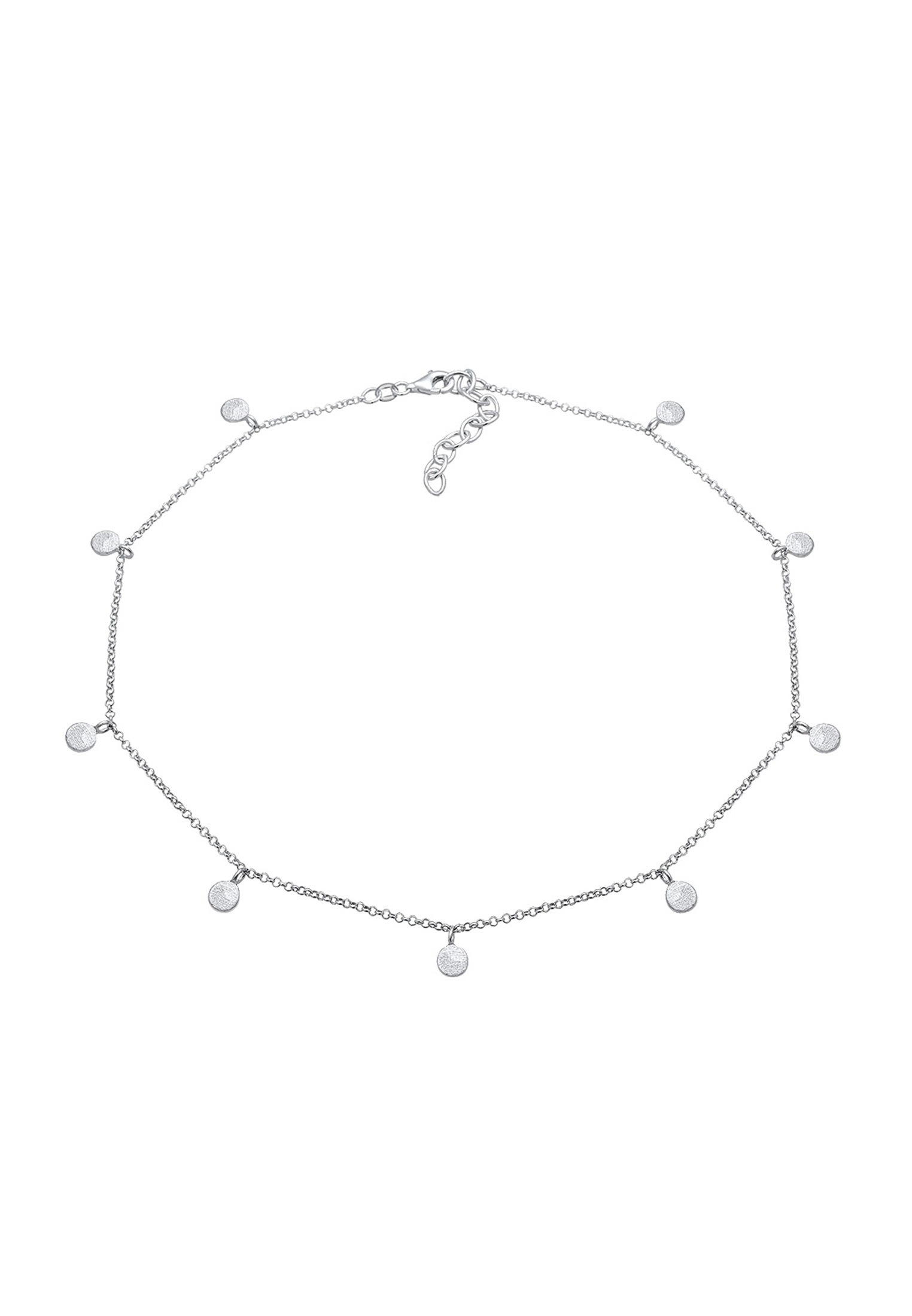 Elli Choker »Halskette Choker Plättchen Coins Matt 925 Silber«