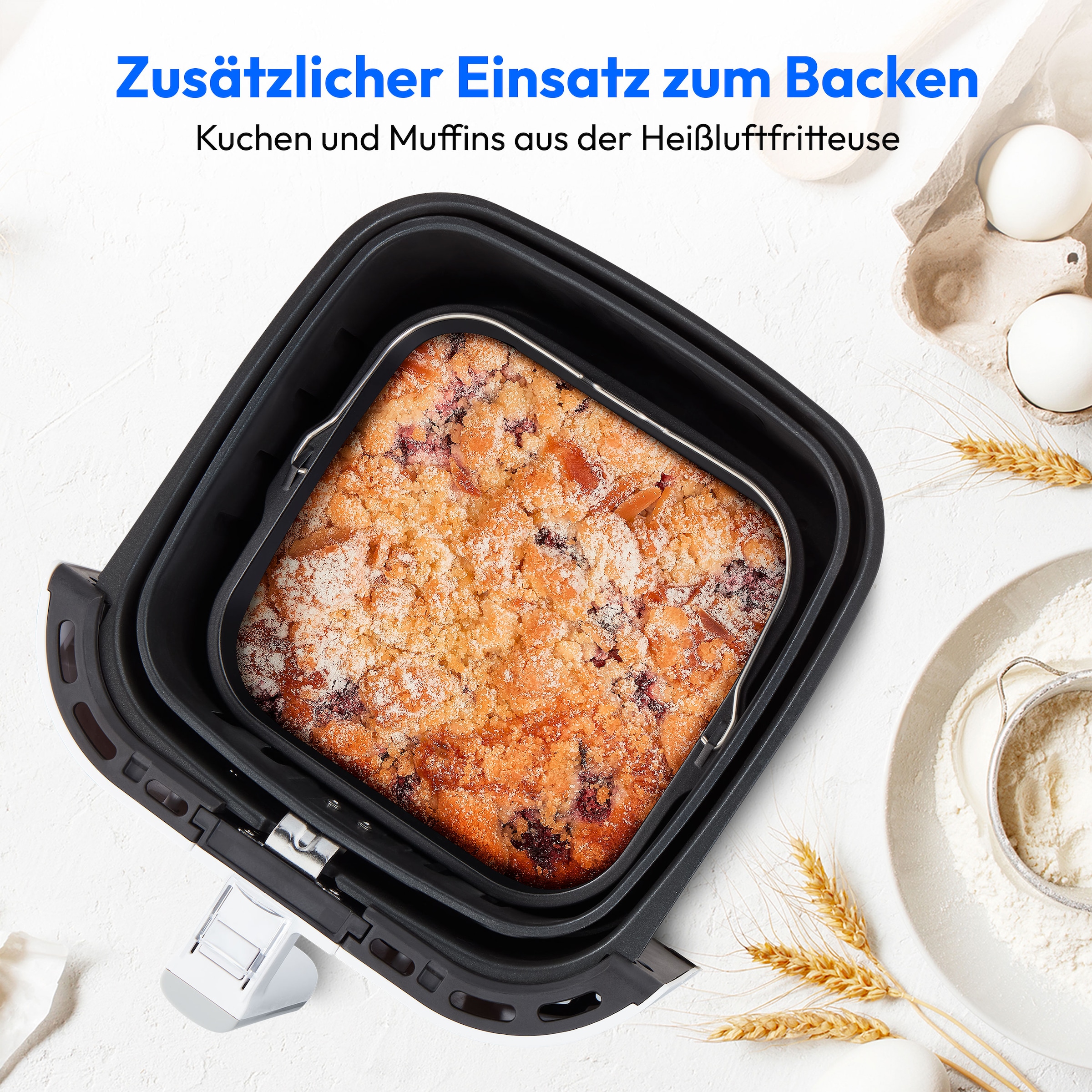 Medion® Heißluftfritteuse »MD11740  E40 XL, Nutzinhalt 5,2 L; Korb in Korb«, 2000 W, digitales Bedienfeld, 9 Automatikprogramme
