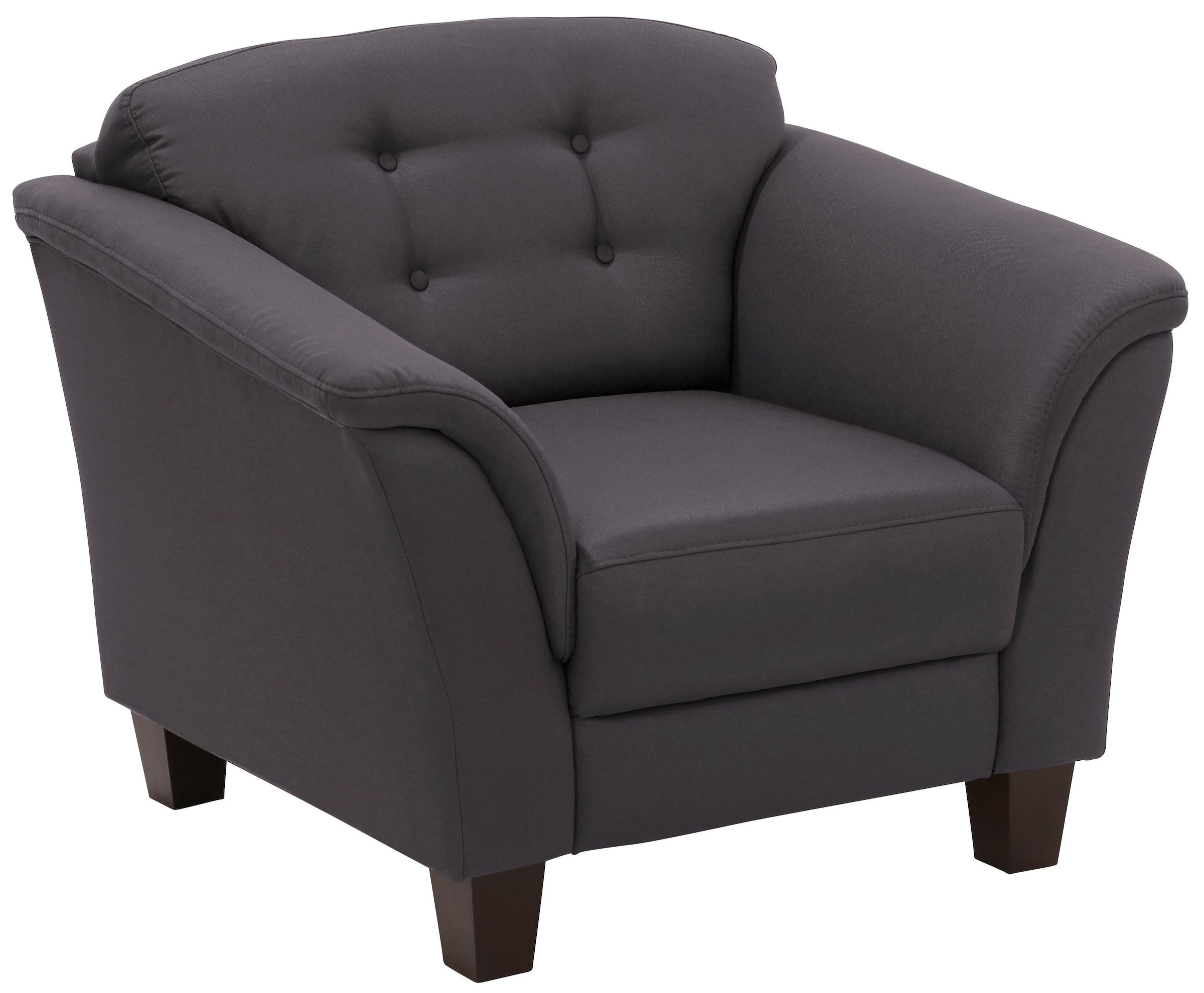 Home affaire Sessel »Trondheim« mit Federkern, Knopfheftung im Rücken, Füße Buche