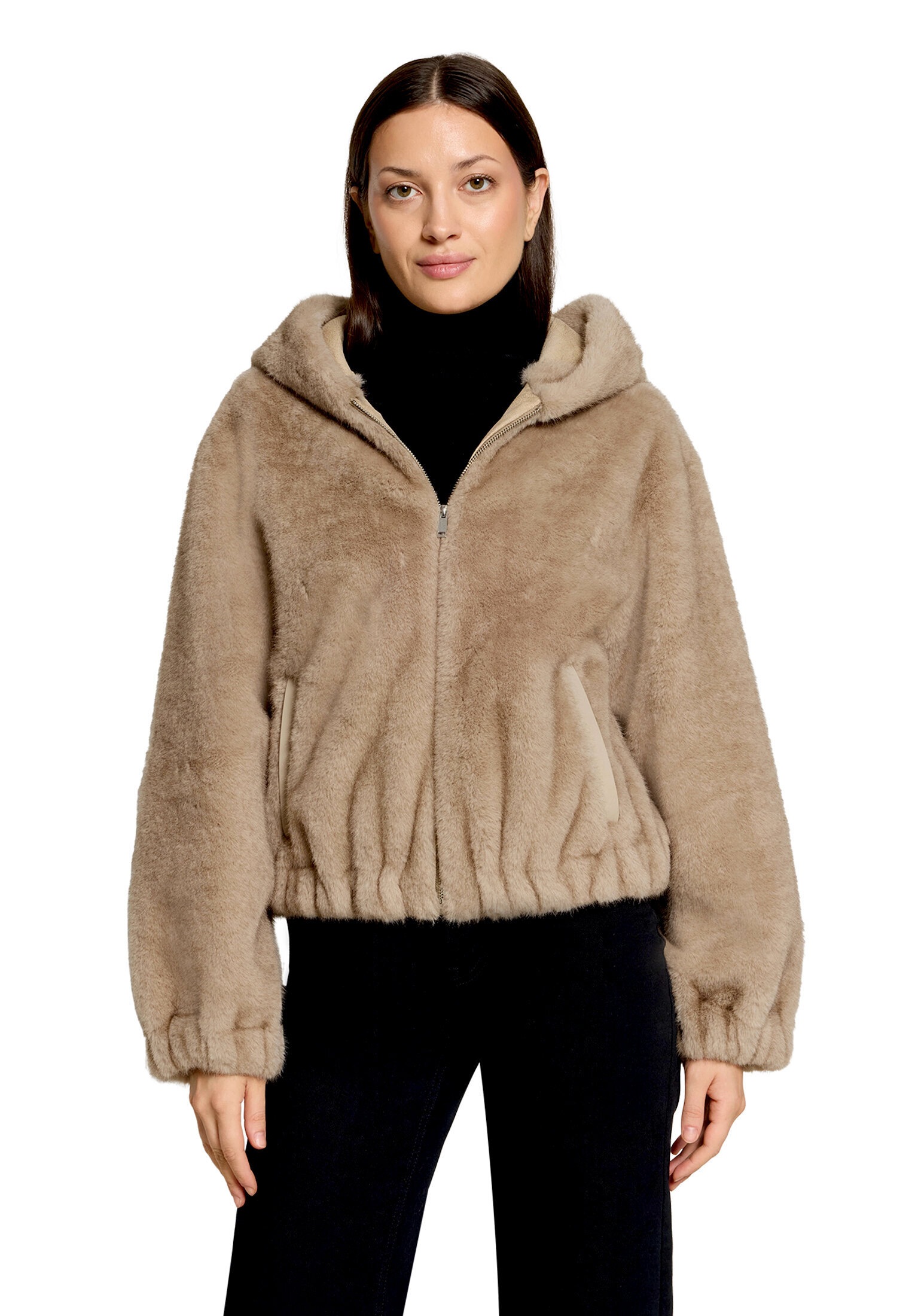 Gil Bret Plüschjacke »Plüschjacke mit Kapuze«
