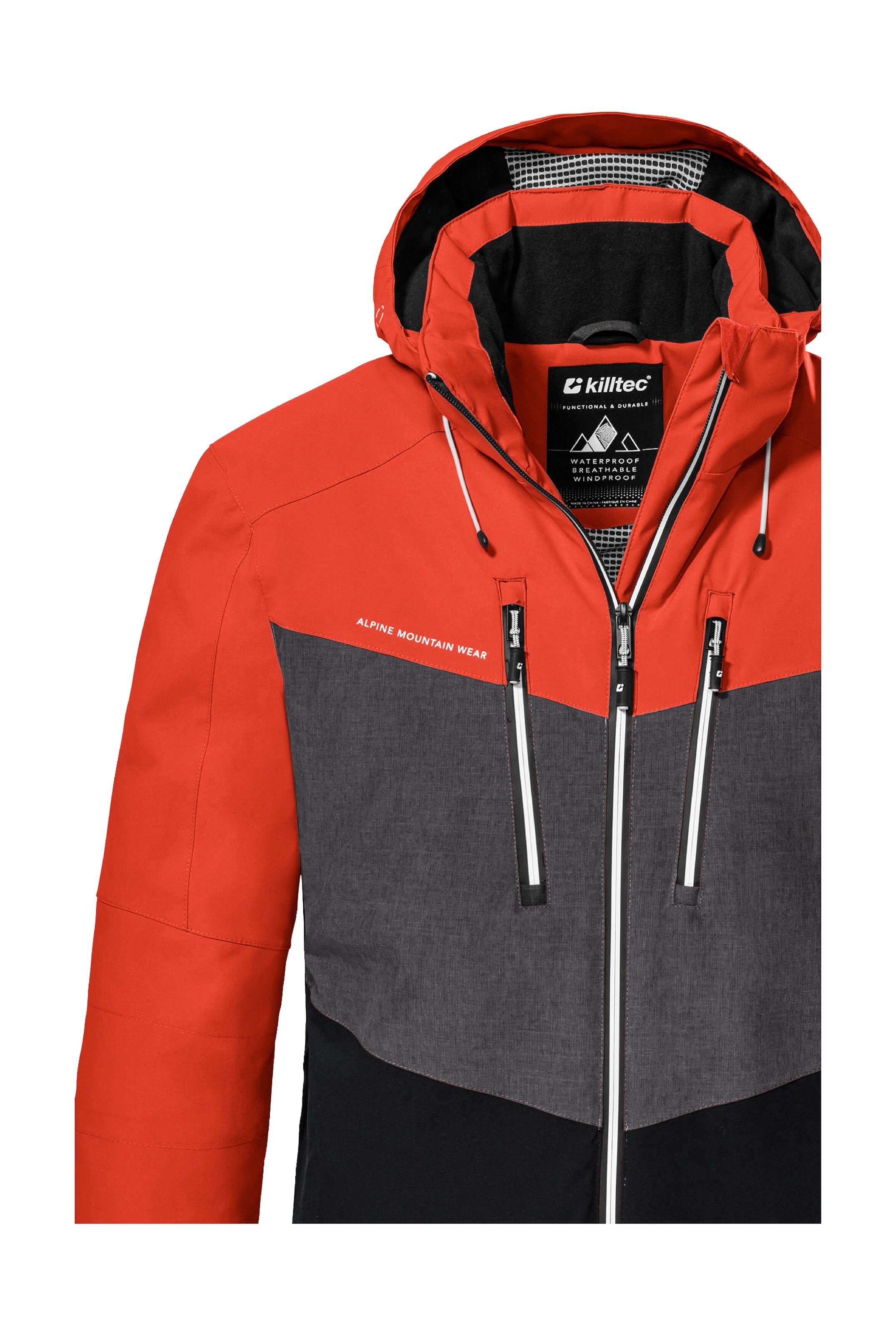 Killtec Skijacke »KSW 45 MN SKI JCKT« Trendige, wasserdichte Skijacke mit abnehmbarer Kapuze und Schneefang
