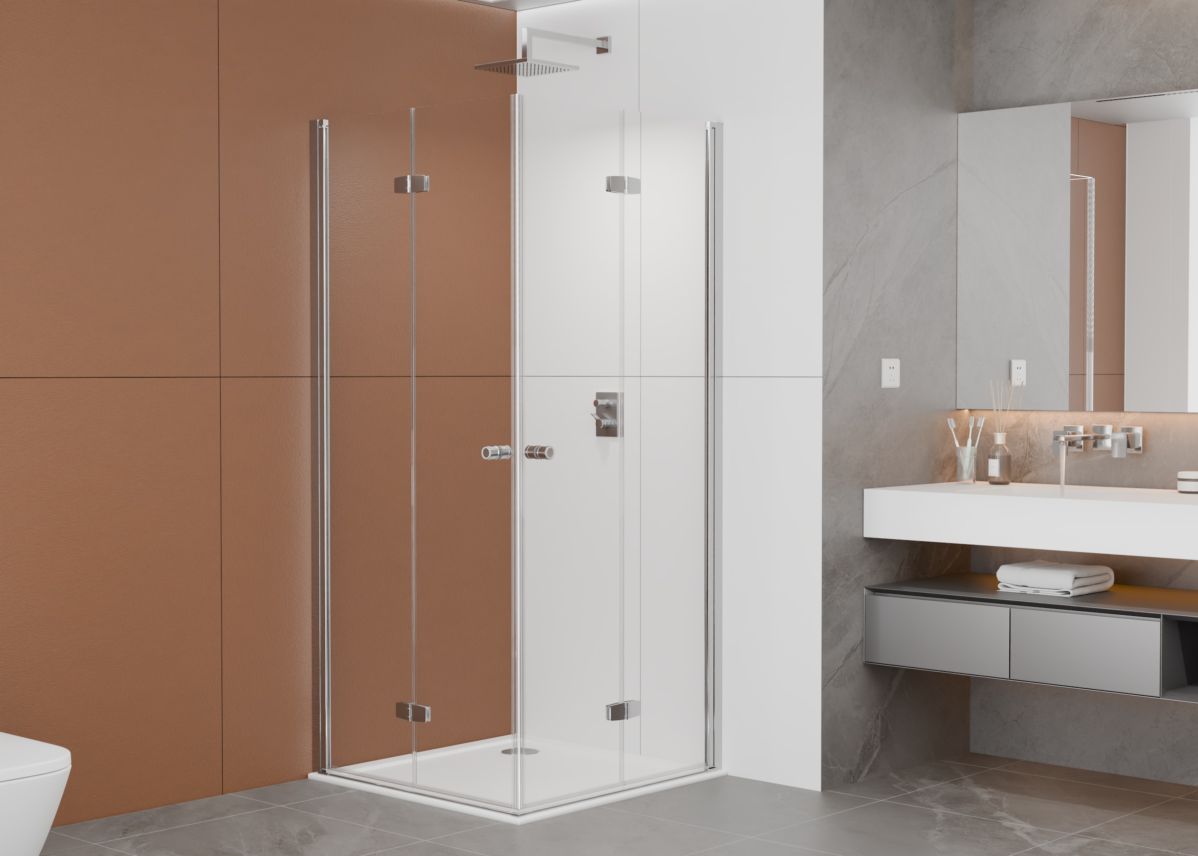 welltime Dusch-Einflügeltür »Mixwell« 1 von 2 Teilen für eine Ecklösung, 1 Stk. tlg. Baukastensystem