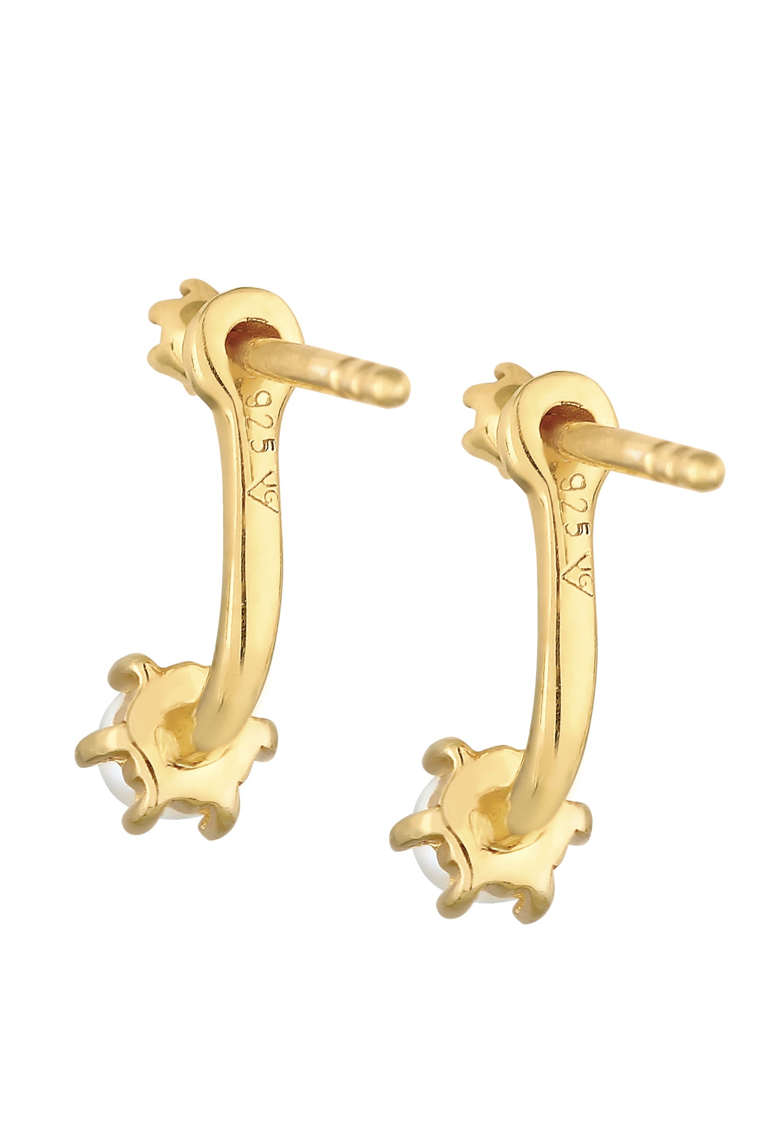 Elli DIAMONDS Paar Ohrstecker »Ohrringe Ear Jacket Diamant Süßwasserzuchtperle 925 Silber«