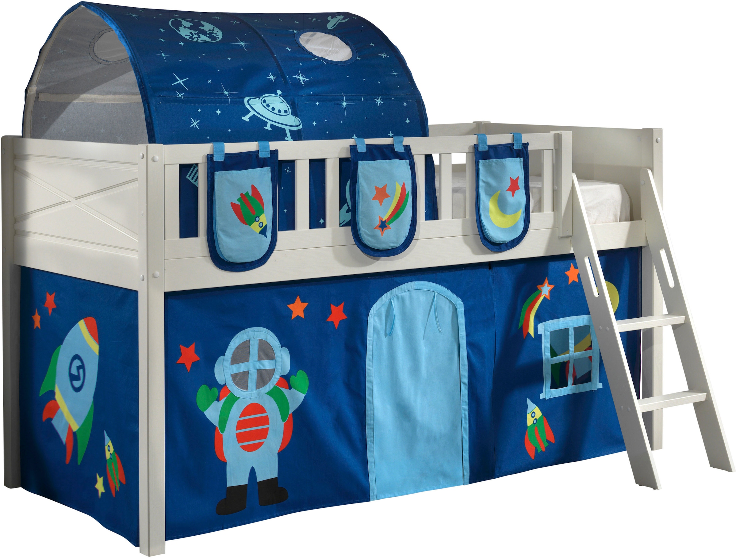 Scott lit mezzanine et rideau astro, tunnel et 3 sacs rangement