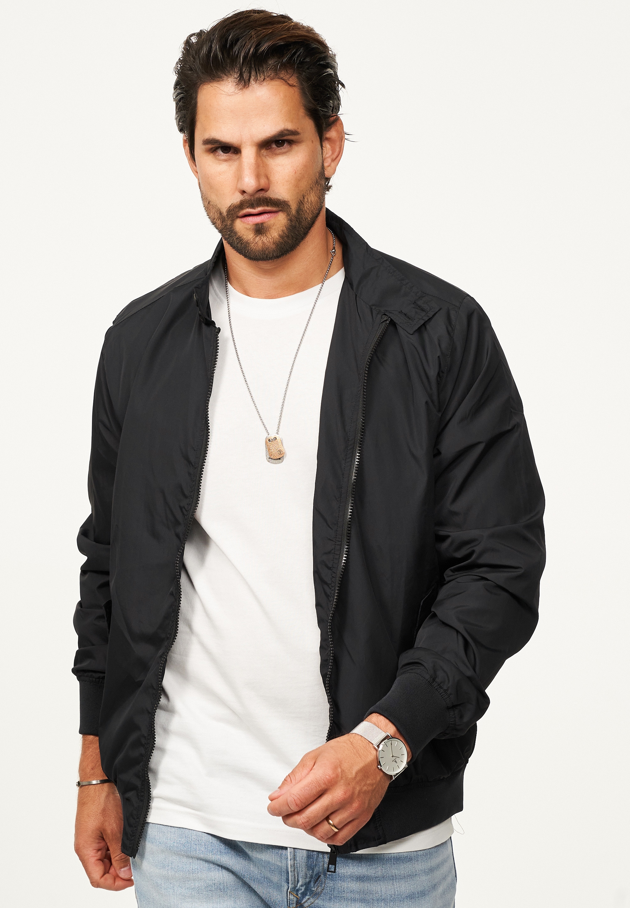 SOULSTAR Blouson »mit Stehkragen leichte Harington-Sommerjacke« Herren Blousonjacke leichte Bomberjacke Übergangsjacke
