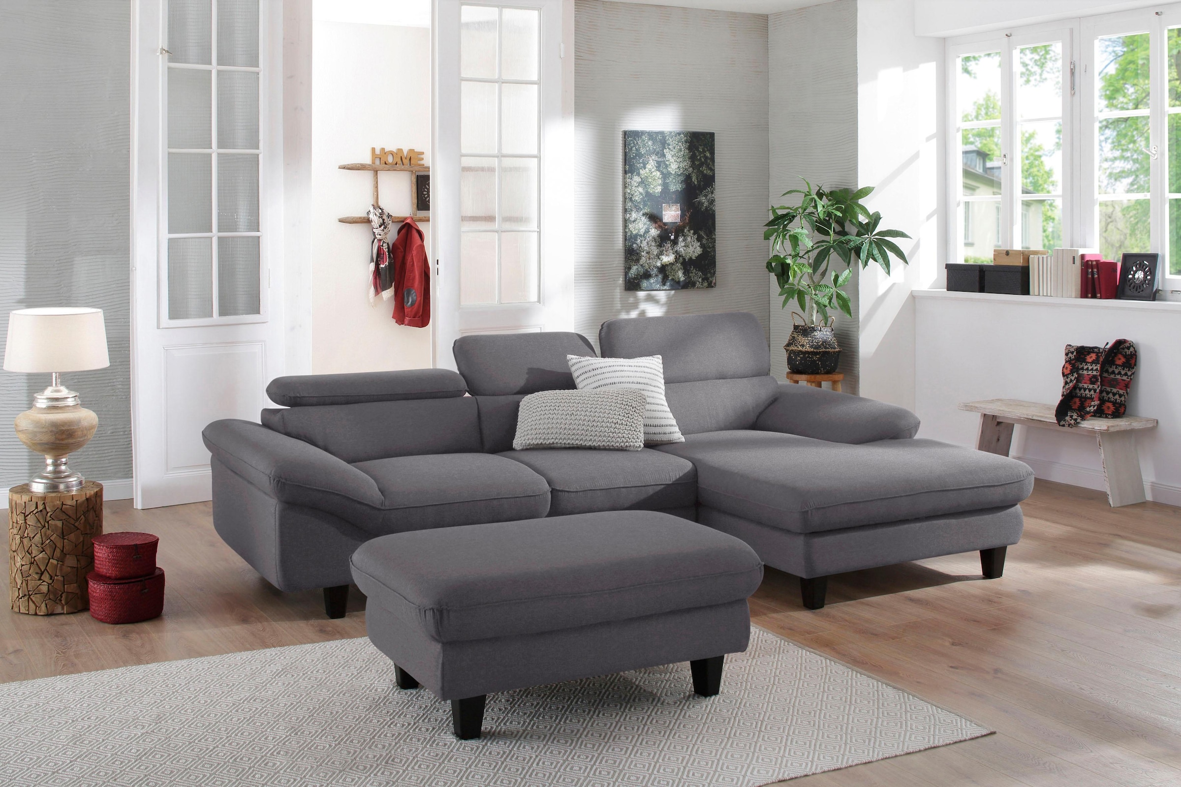 Home affaire Ecksofa »Pilot L-Form«, mit Kopfteilverstellung, optional Bettfunktion und Bettkasten