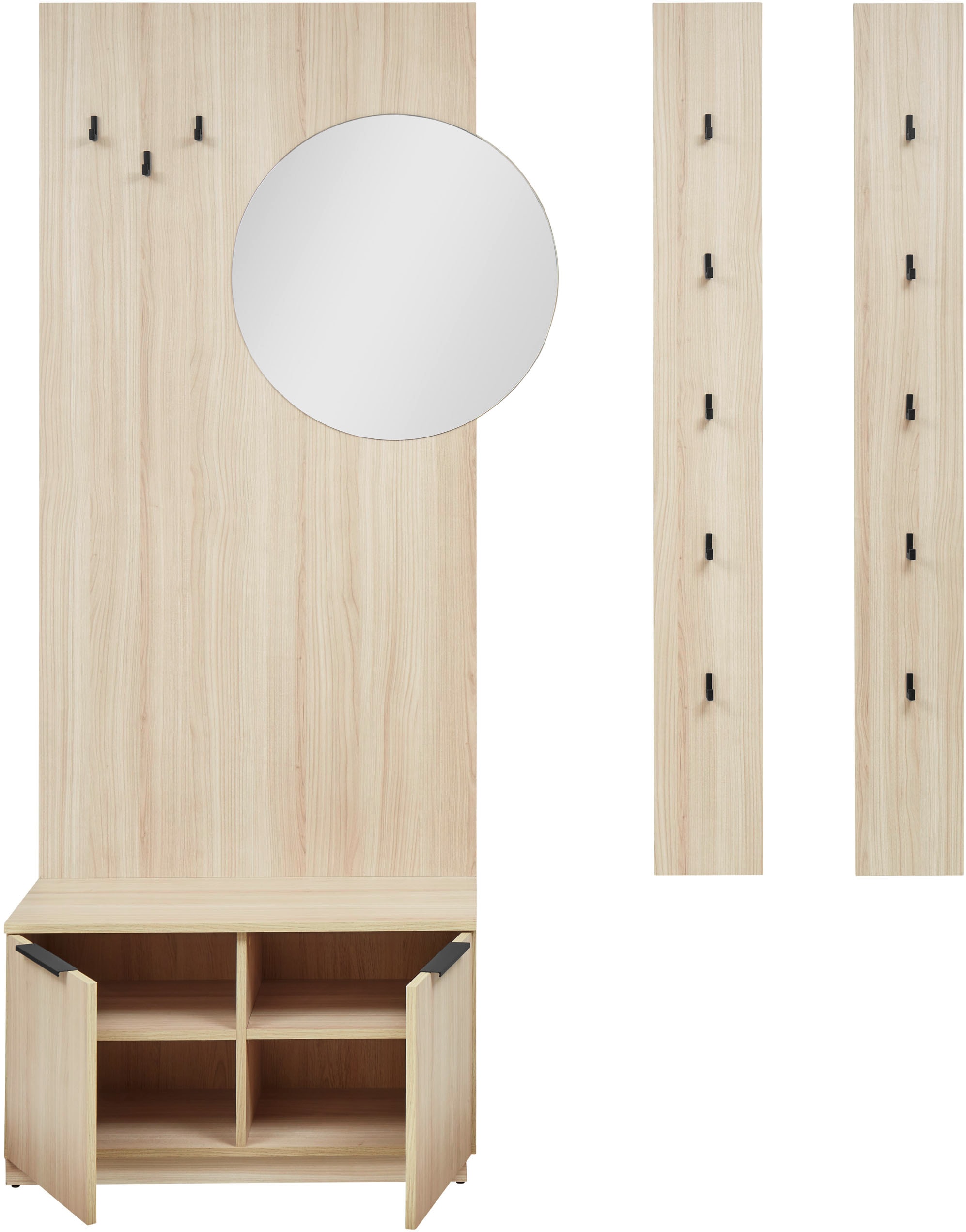 HBZ Kompaktgarderobe »Jimmy, Melaminbeschichtung, Griffleiste« 1 Stk. tlg. Breite 210cm, 4 Komponenten, Melaminbeschichtung