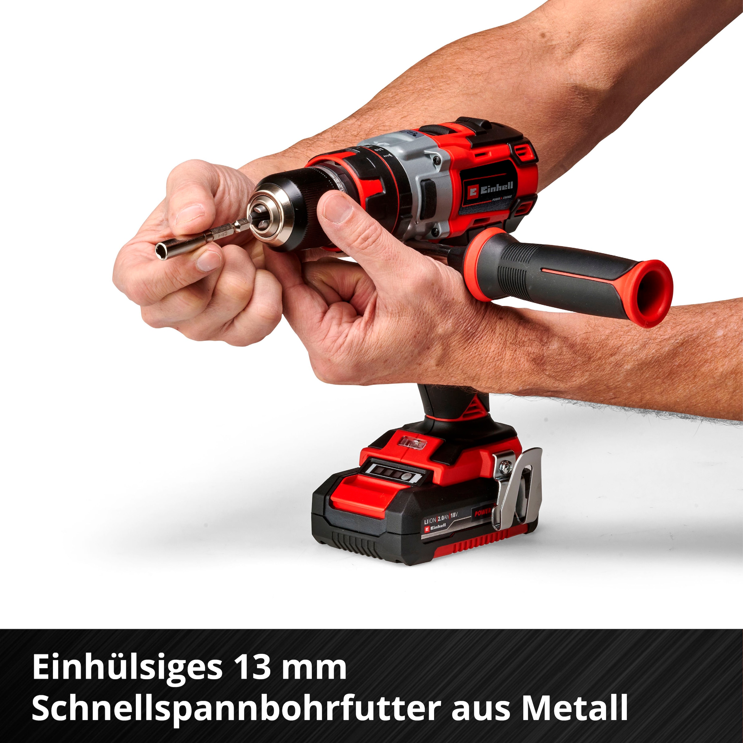 Einhell Akku-Schlagbohrschrauber »TE-CD 18 Li-i BL«, Power X-Change, Inkl. 2x 2,0 Ah, Ladegerät und Transportkoffer