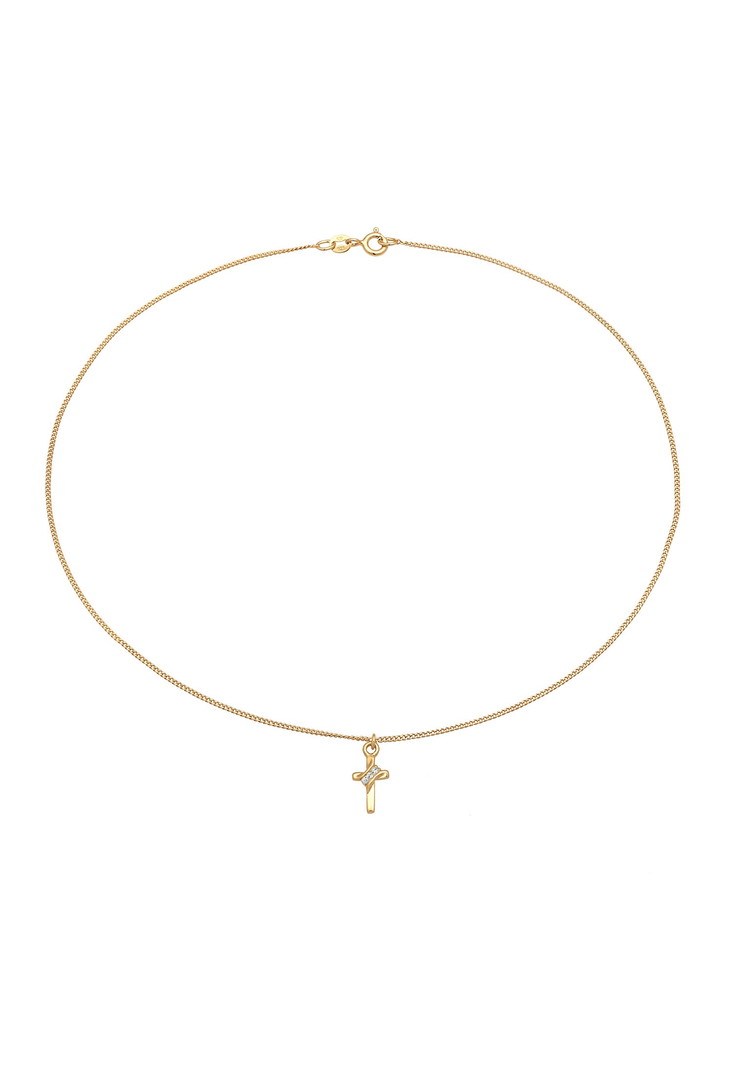 Elli Choker »Halskette Choker Kreuz Kristalle 925er Silber«