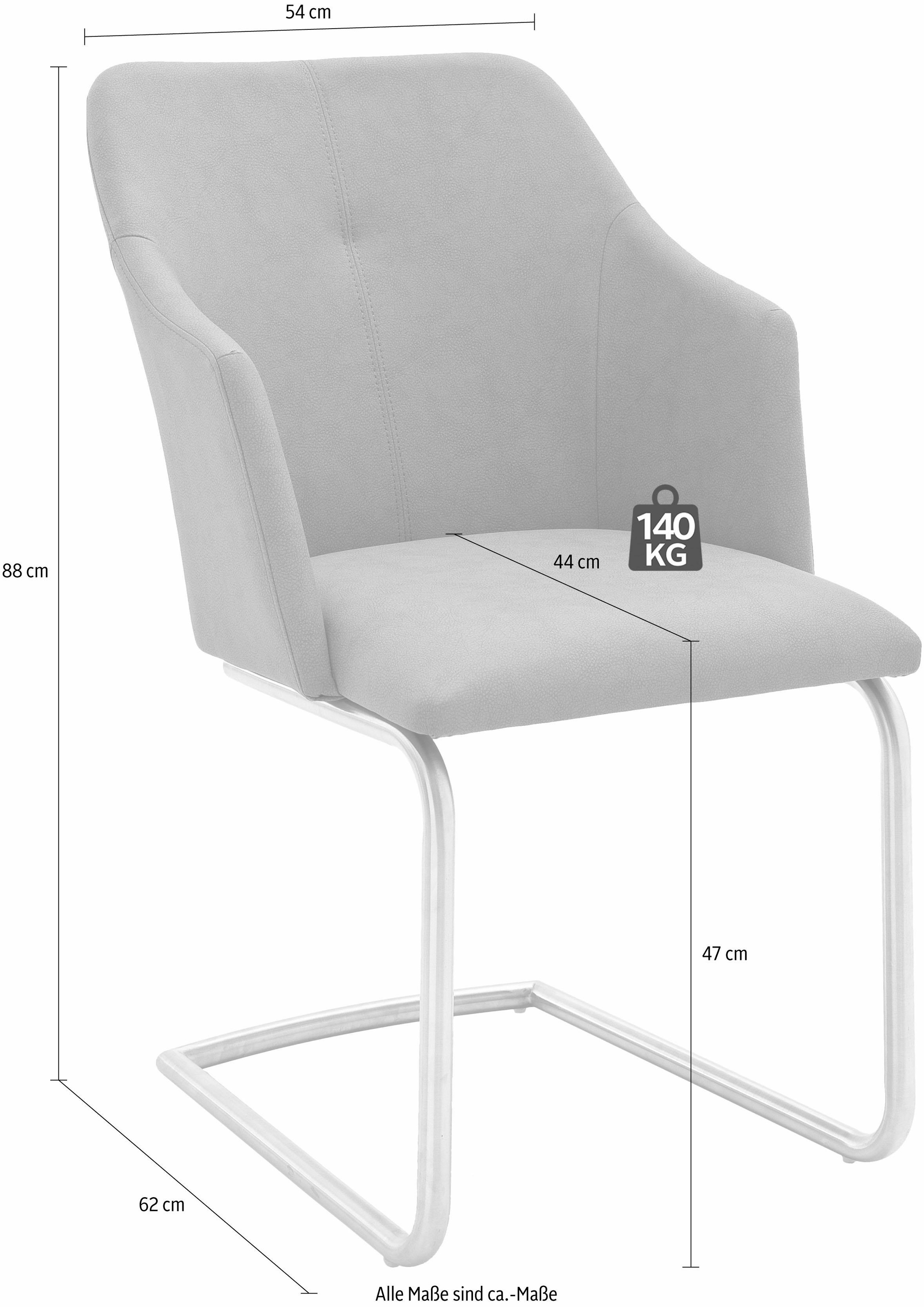 MCA furniture Esszimmerstuhl »Madita 4 Fuß Stuhl B-eckig«, (Set), 2 St., Kunstleder, Stuhl belastbar bis max. 140 kg