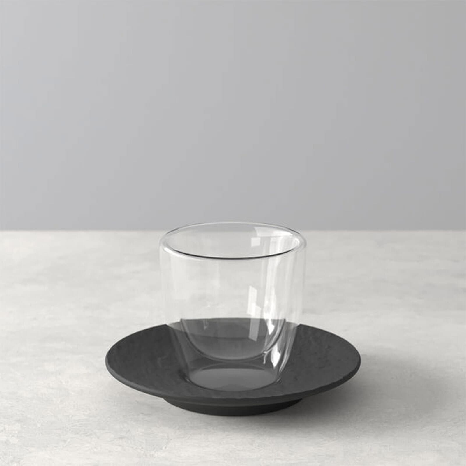 Villeroy & Boch Thermoglas »Espressoglas mit Untertasse Manufacture Rock 70 ml schwarz«