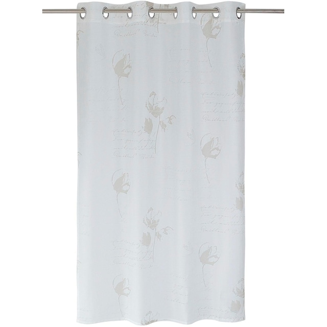 Kutti Vorhang »Nizza«, (1 St.), Gardine, Ausbrenner, halbtransparent,  offwhite, floral bedruckt