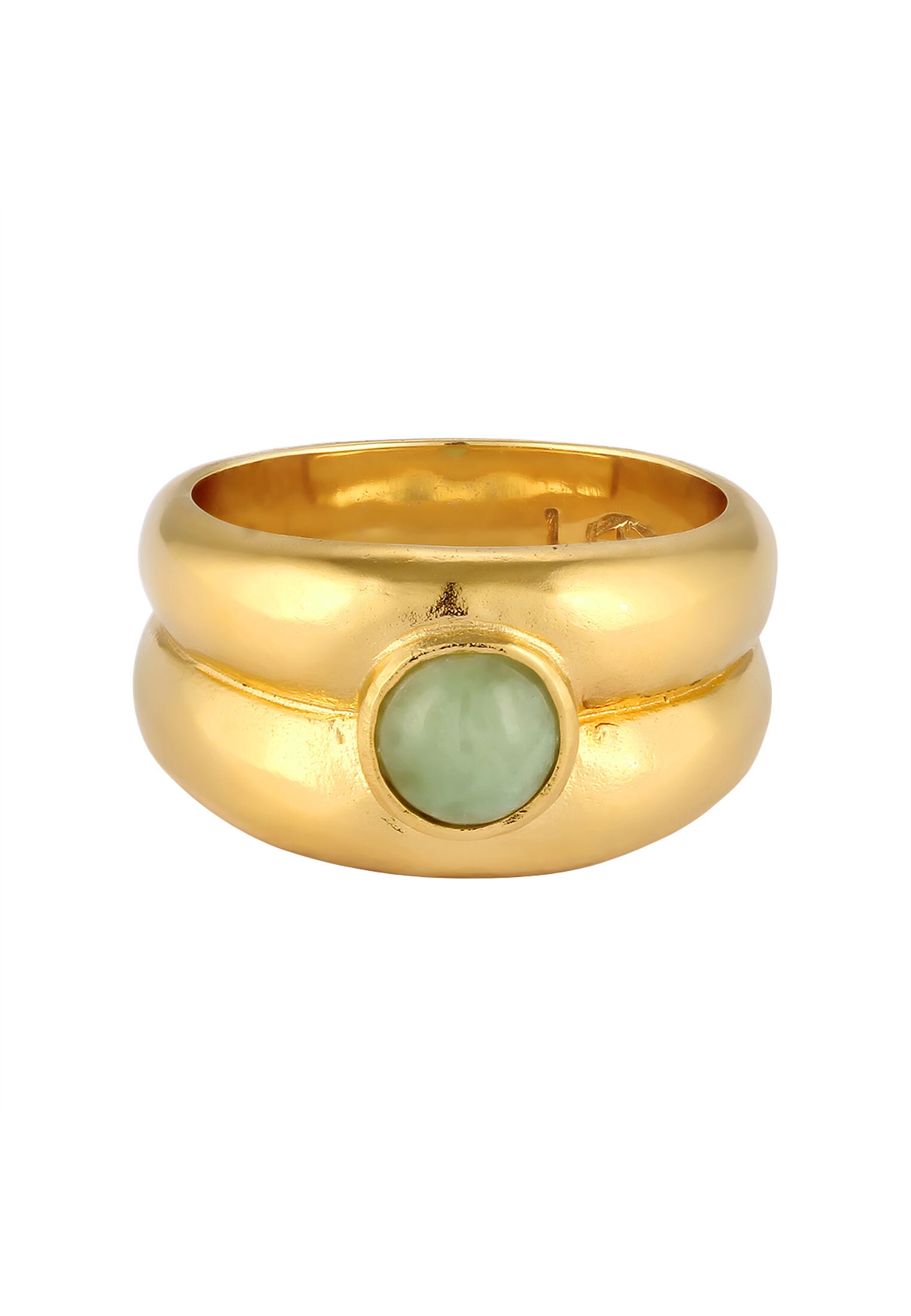 HAZE & GLORY Silberring »Ring Bandring Jade Grün 925 Sterling Silber«