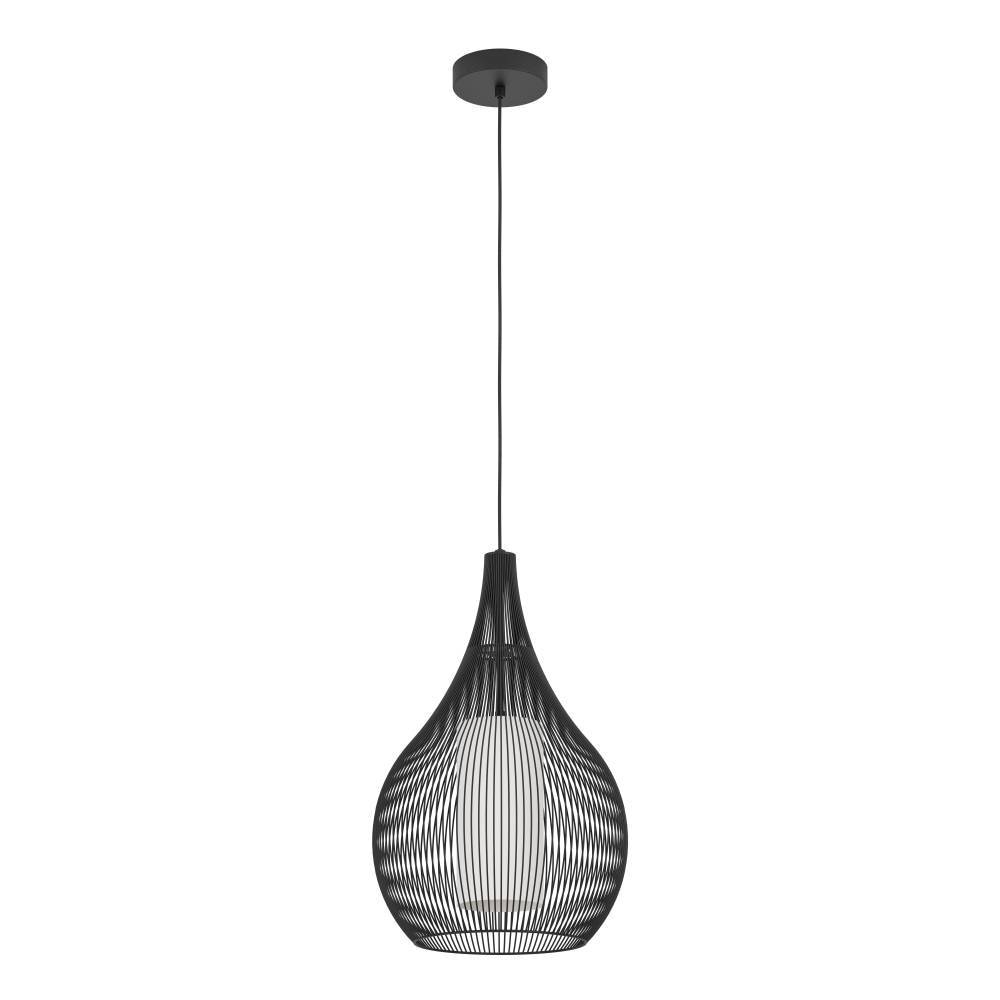 EGLO Hängeleuchte »RAZONI 1«, 1 flammig, Leuchtmittel E27 | ohne Leuchtmittel, Pendellampe, Metall in Schwarz und Glas in Weiß, Lampe mit E27 Fassung