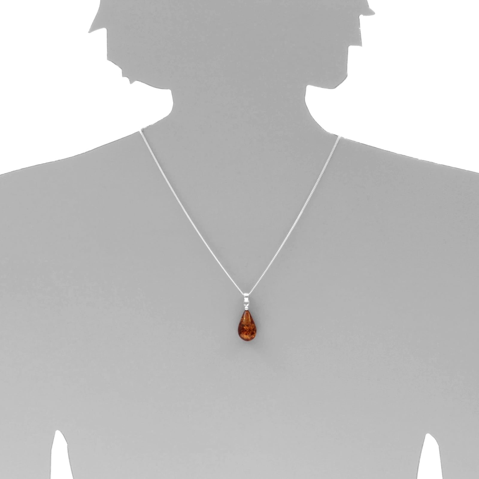 OSTSEE-SCHMUCK Kettenanhänger »Ostsee-Schmuck Anhänger Tropfen ca. 20 mm lang - Silber 925/000« 1 Stk. tlg.