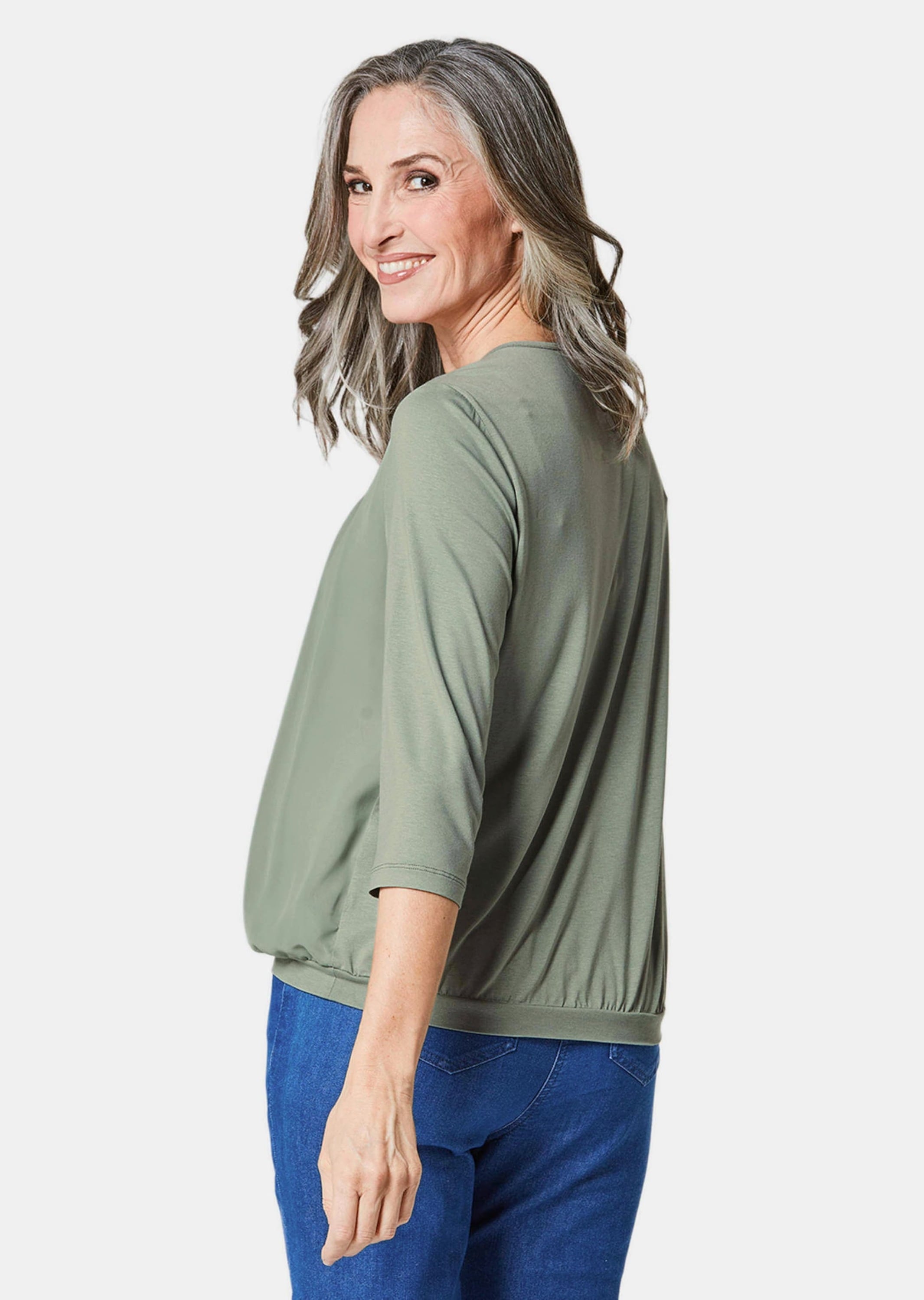 GOLDNER Kurzarmbluse »Blusenshirt Gepflegtes Shirt in eleganter Blusen-Optik«