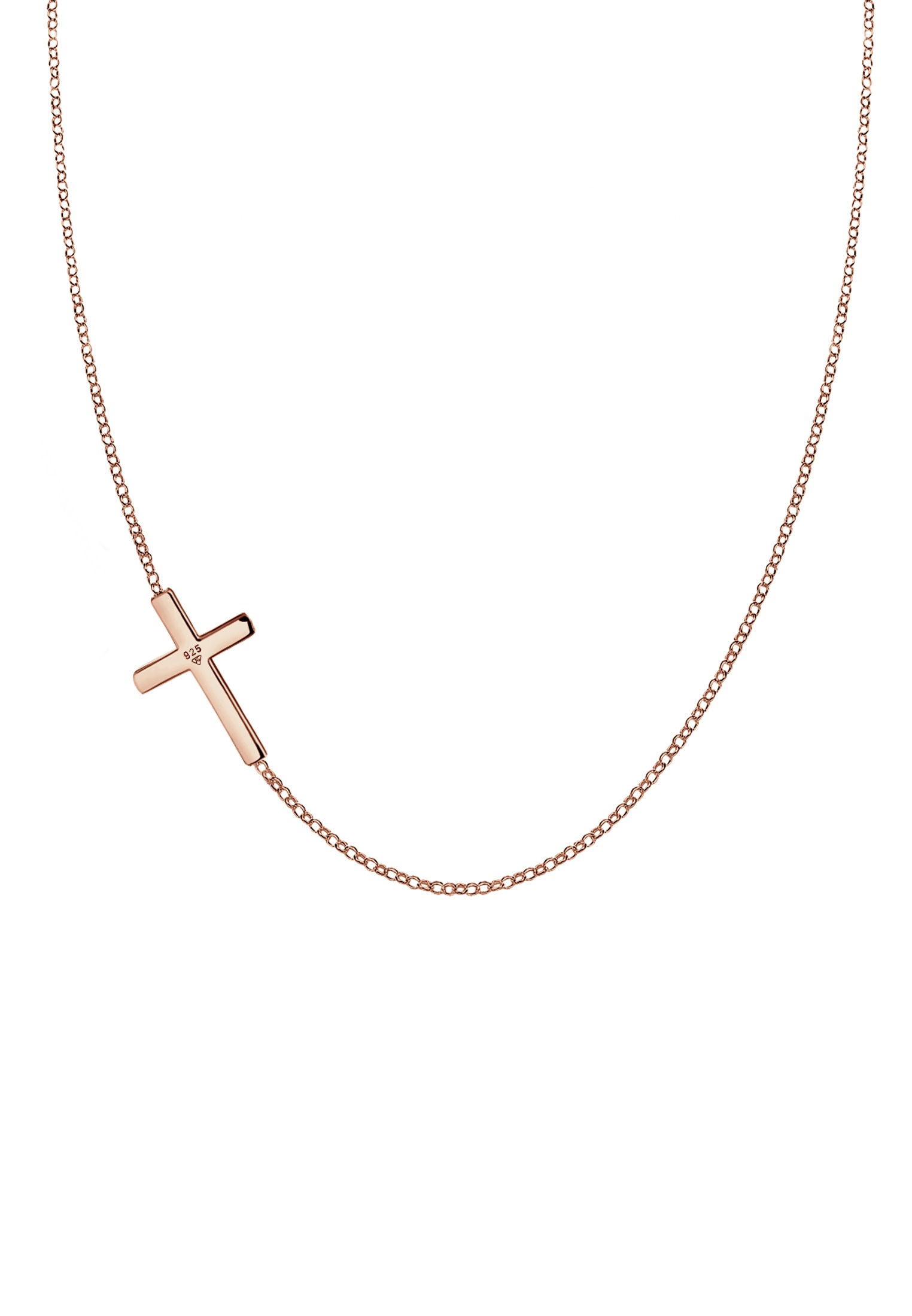 Elli Kette mit Anhänger »Halskette mit Kreuz Schlicht 925 Sterling Silber«