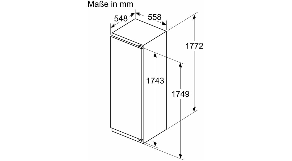 NEFF Einbaukühlschrank »KI2821SE0«, KI2821SE0, 177,2 cm hoch, 54,1 cm breit, Fresh Safe: Schublade für flexible Lagerung von Obst & Gemüse