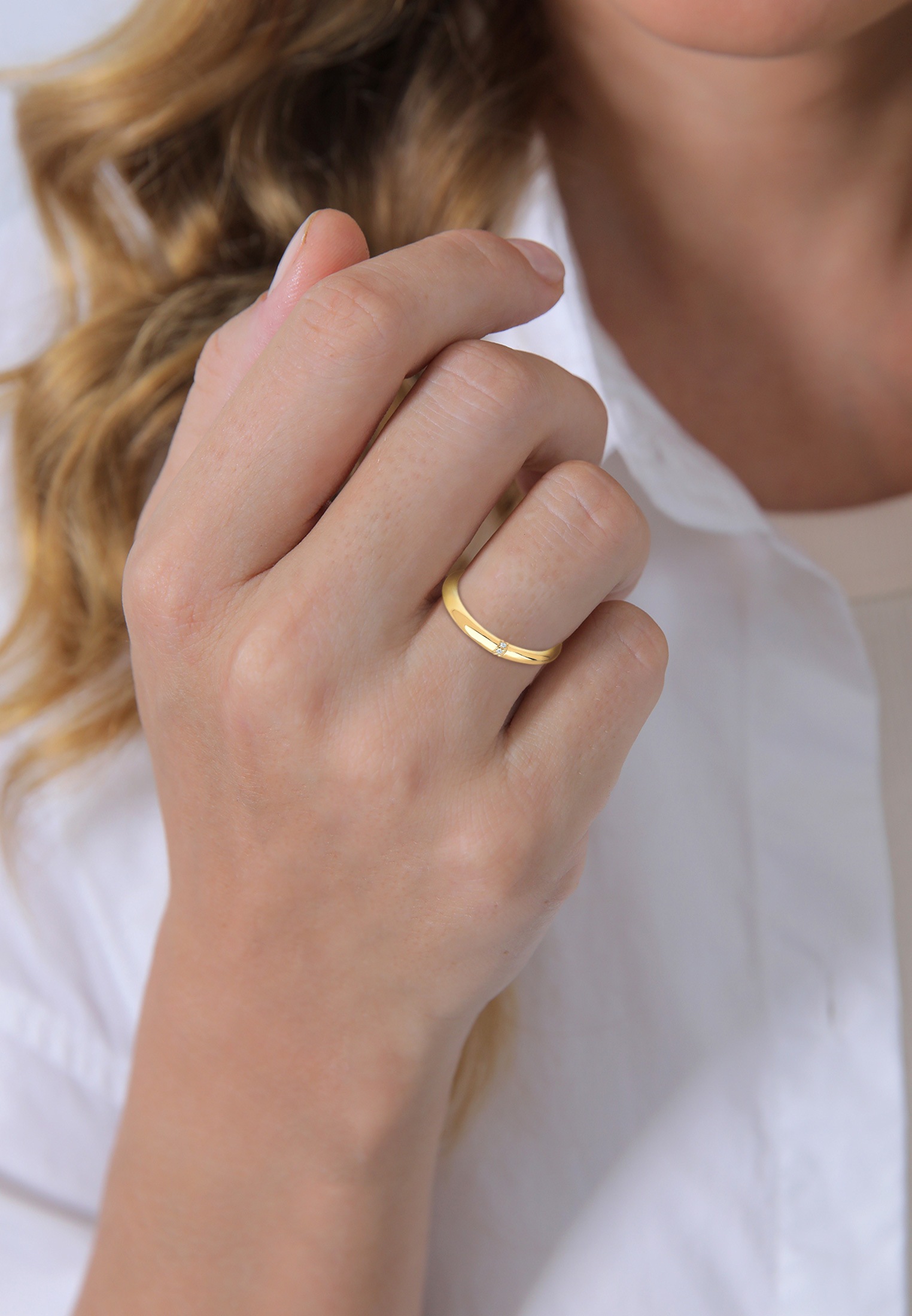 Elli DIAMONDS Verlobungsring »Ring Diamant 0.045 ct. Klassik Verlobung 925 Silber«