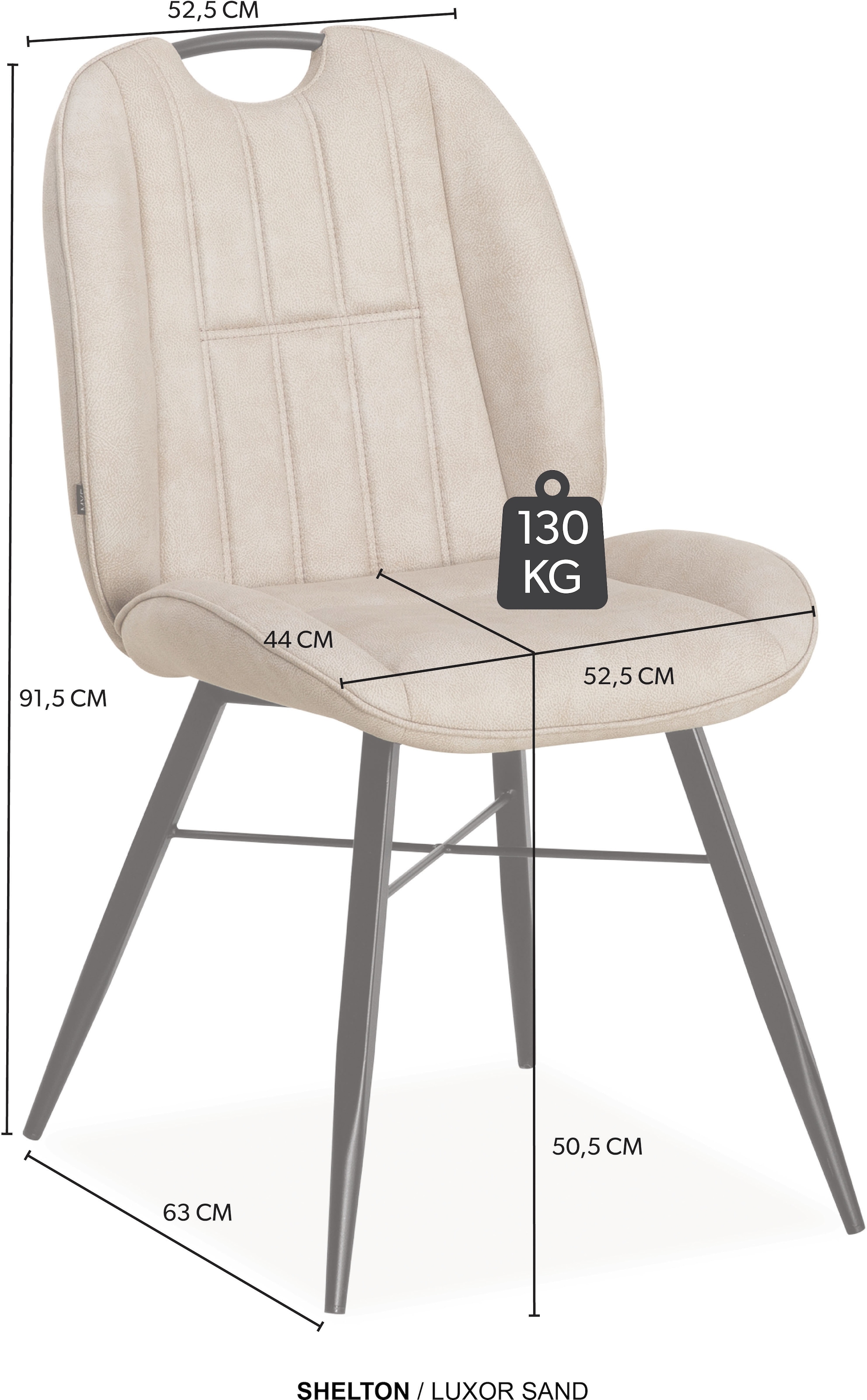 OMG Design Esszimmerstuhl »Shelton« (Set) 2 Stk.Esszimmerstuhl, pflegeleichter Bezug, mit Handgriff