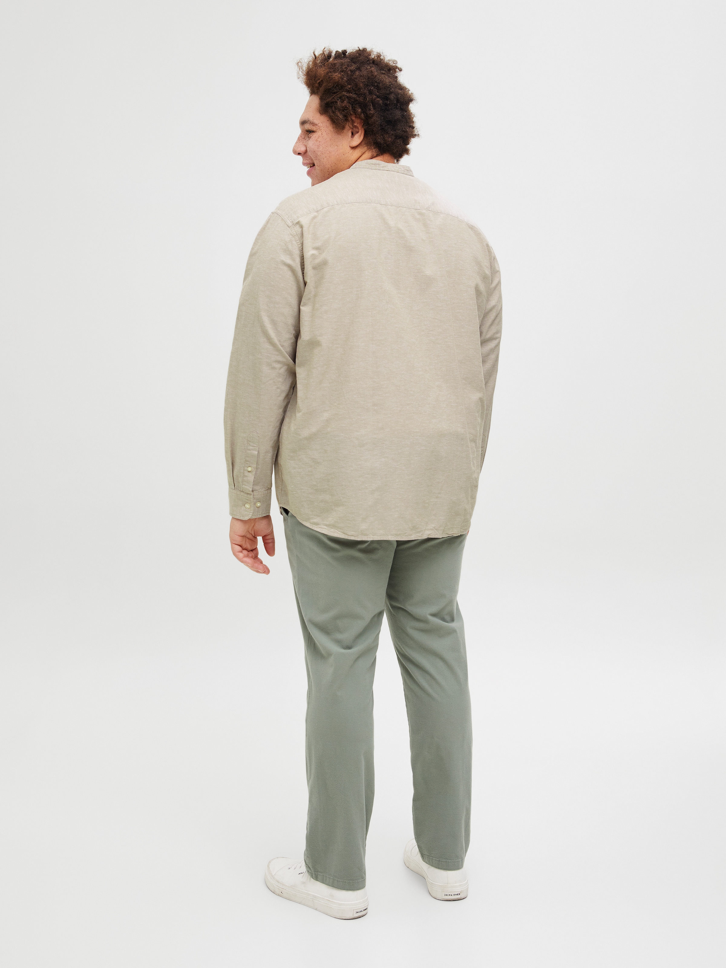 Jack & Jones PlusSize Langarmhemd »JJEBREEZE LINEN BLE BAND SHIRT LS SN PLS«