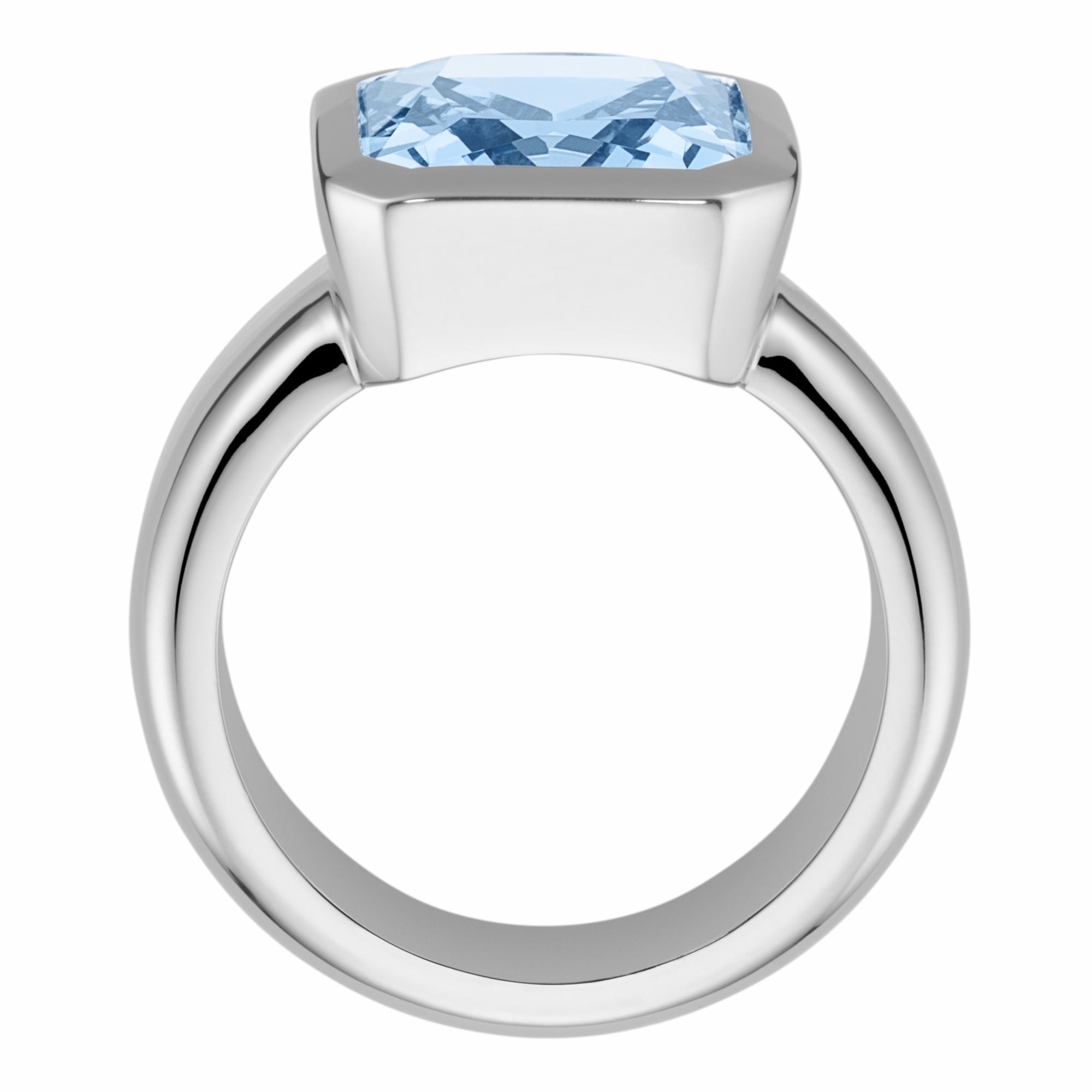 GIORGIO MARTELLO MILANO Silberring »Ring mit hellblauem, synthetischem Spinell, Silber 925«