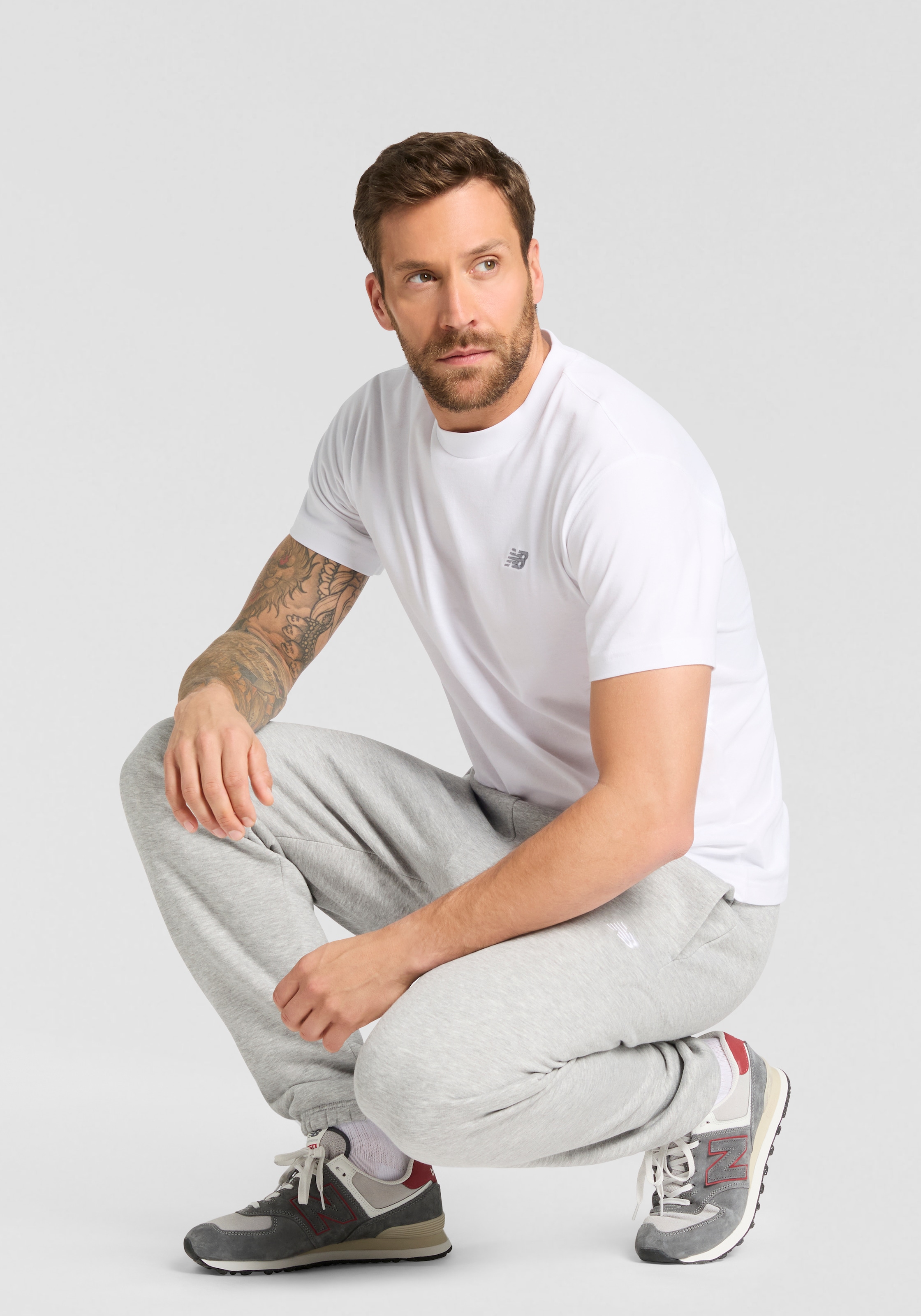 New Balance T-Shirt »SPORT ESSENTIALS COTTON T-SHIRT« entspannte Passform, Kurzarm, aus Baumwolle, Rundhalsausschnitt