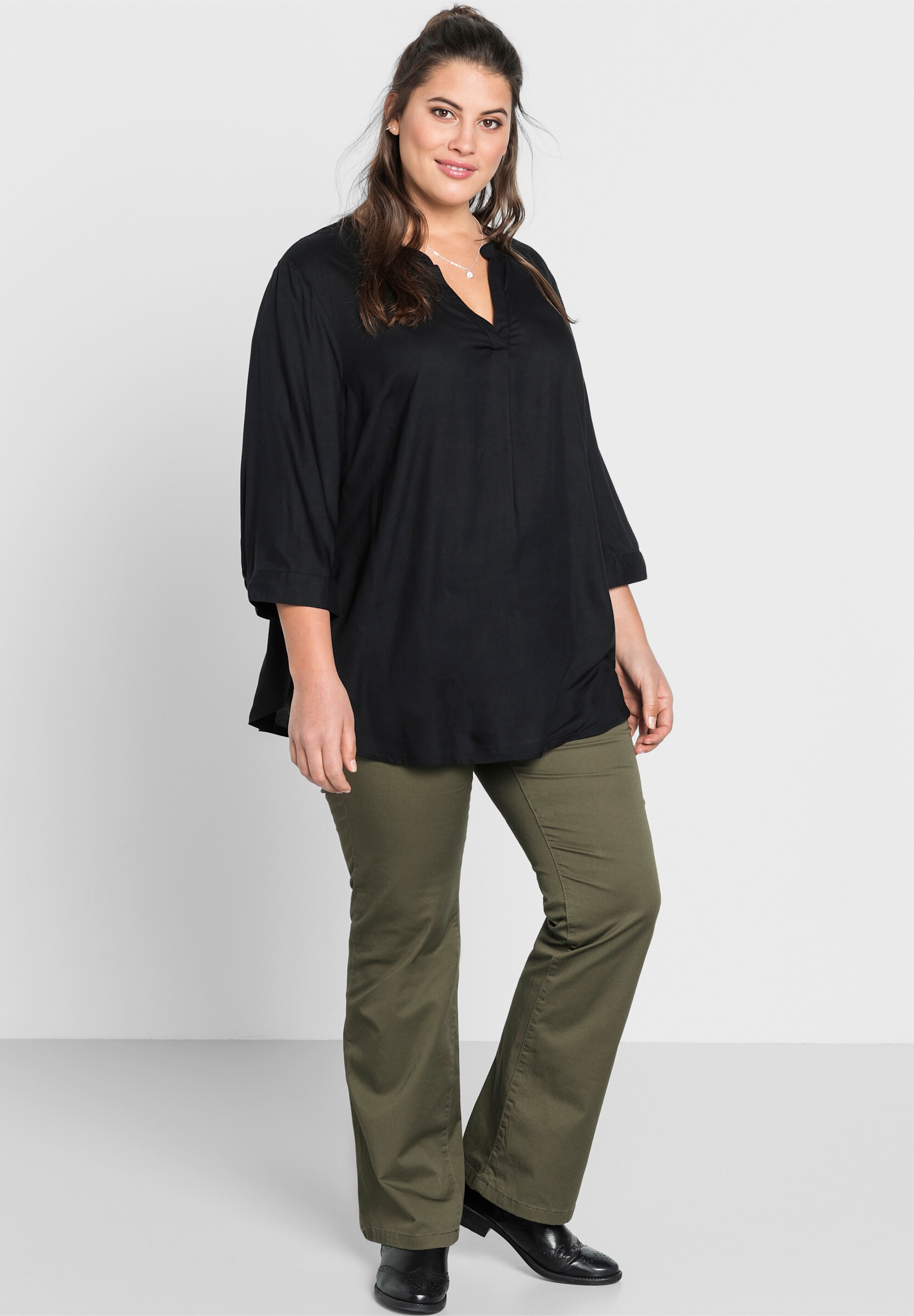 Sheego Longbluse »Tunika Tunika mit dekorativer Falte«