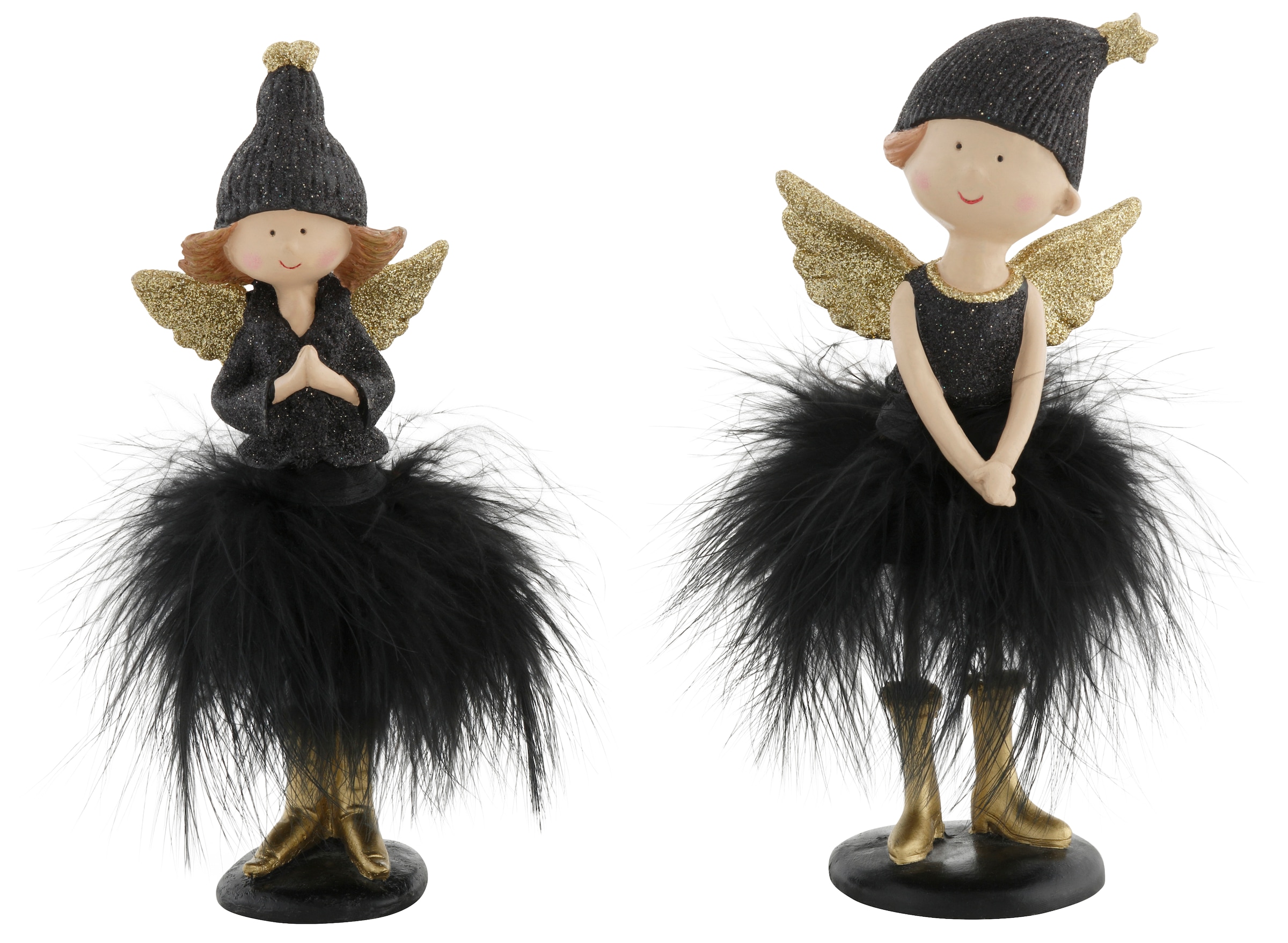 mit Kunstfederrock, cm und und 19 »Weihnachtsdeko«, Leonique bequem 21 kaufen Engelfigur cm beglimmert, Mütze