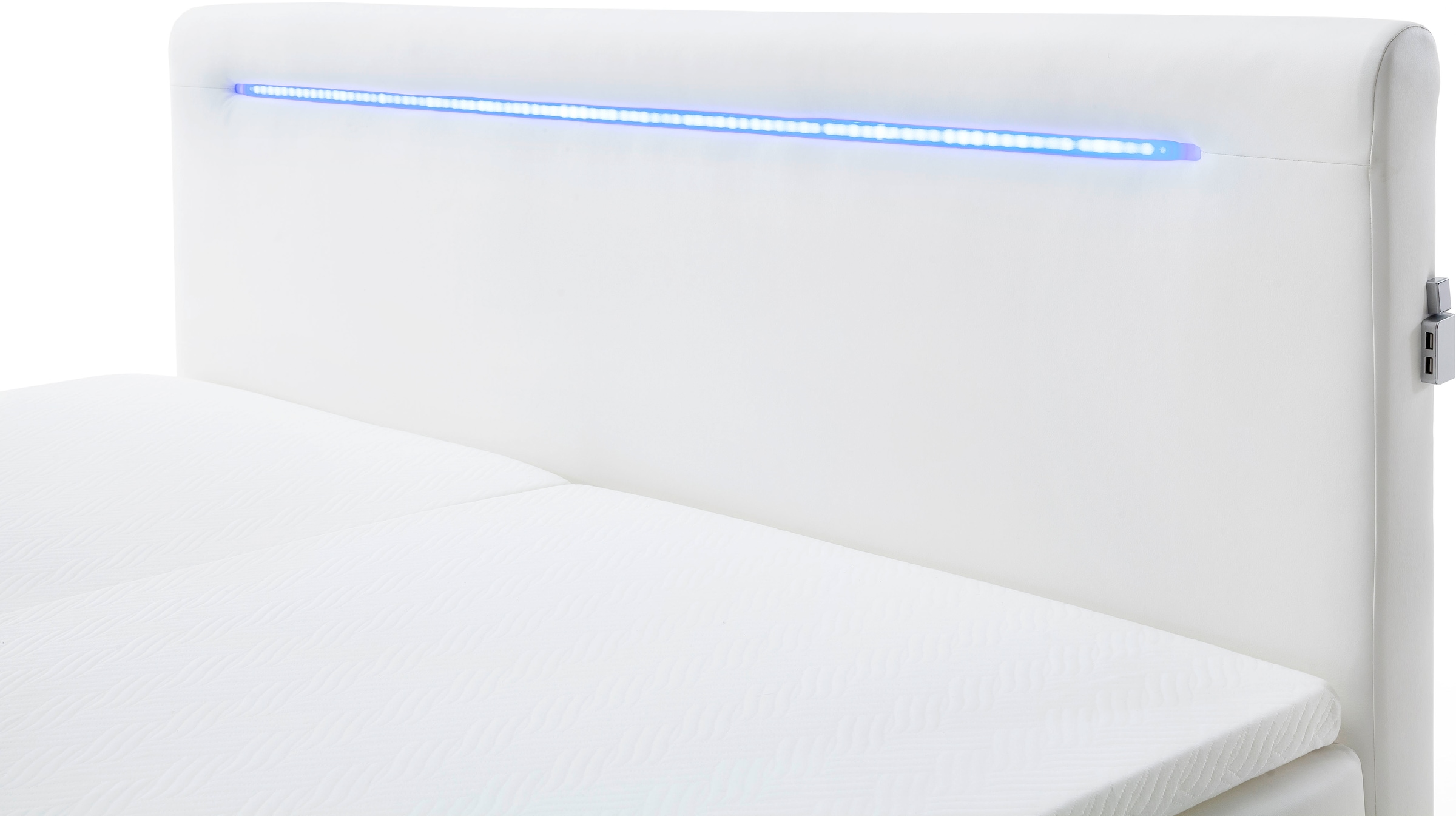 meise.möbel Boxspringbett »Las Vegas«, Füße und Kopfteil mit LED-Beleuchtung, mit Bettkasten und Topper