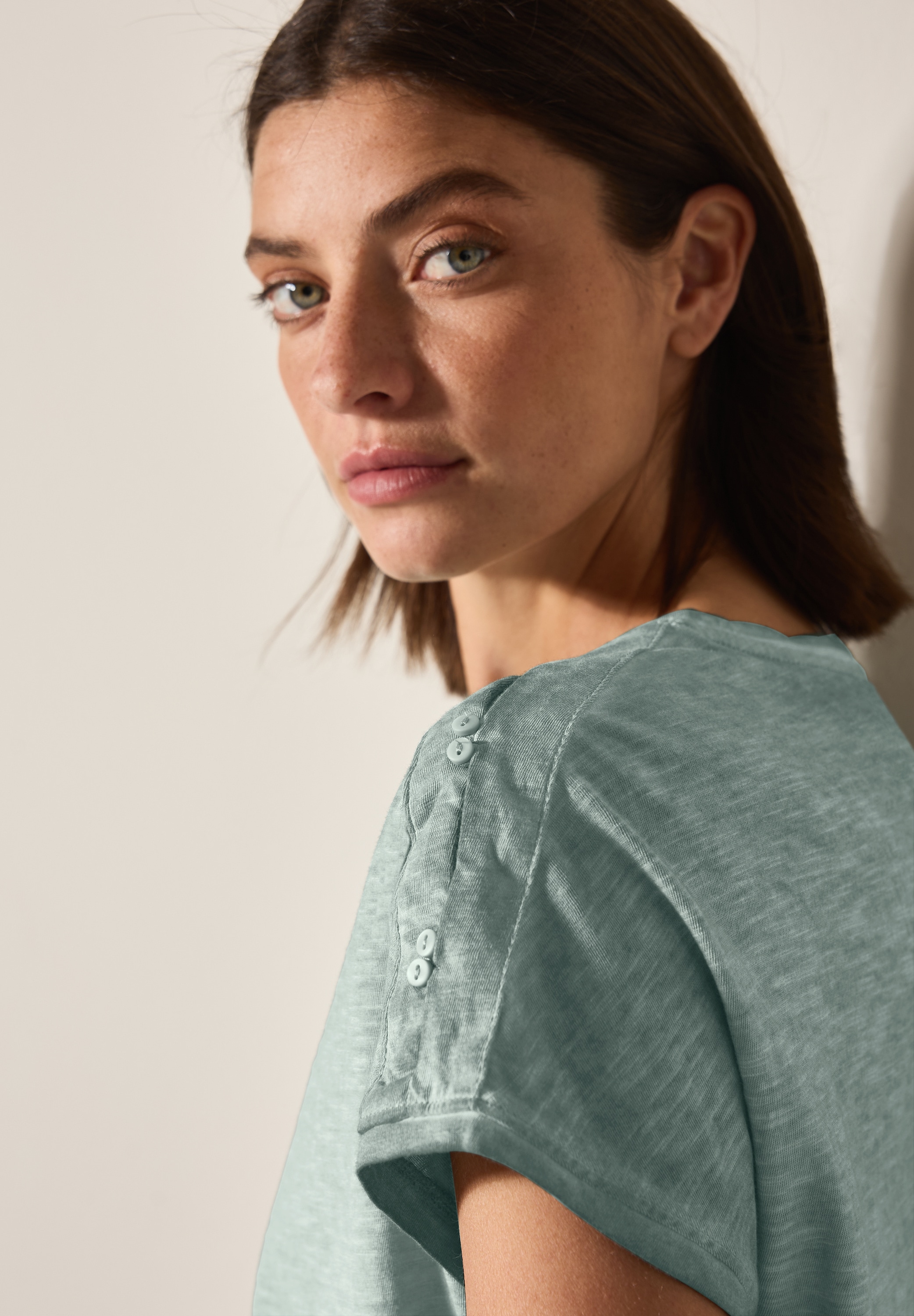 Cecil T-Shirt, mit Knopfdetail
