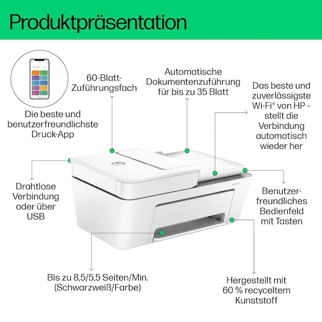 HP Multifunktionsdrucker »DeskJet 4220e«, HP Instant Ink kompatibel ➥ 3  Jahre XXL Garantie | UNIVERSAL