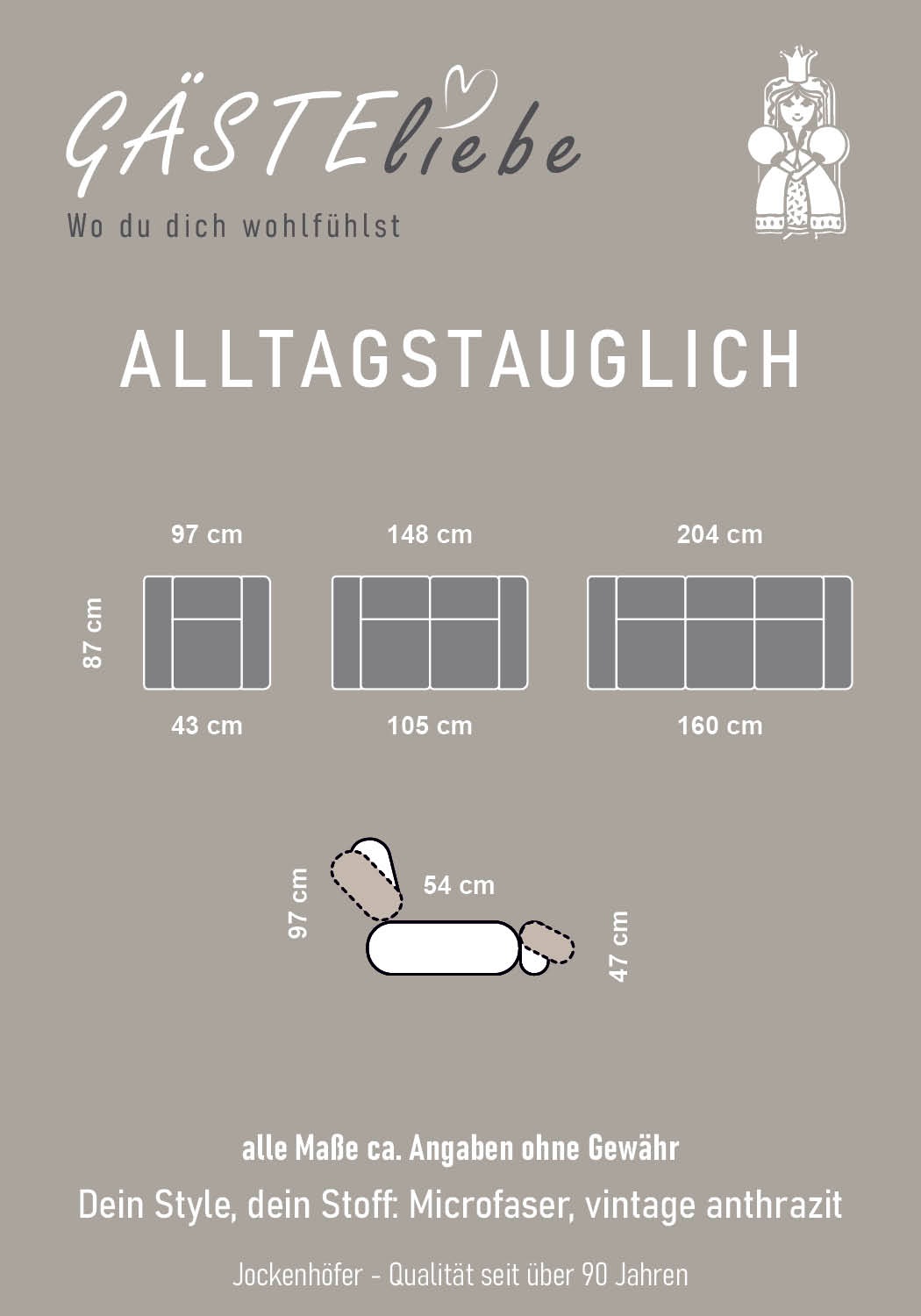 Jockenhöfer Gruppe 2-Sitzer »Dakota« Liegefunktion durch halbautomatische Reclinerfunktion, TTFK-Polsterung