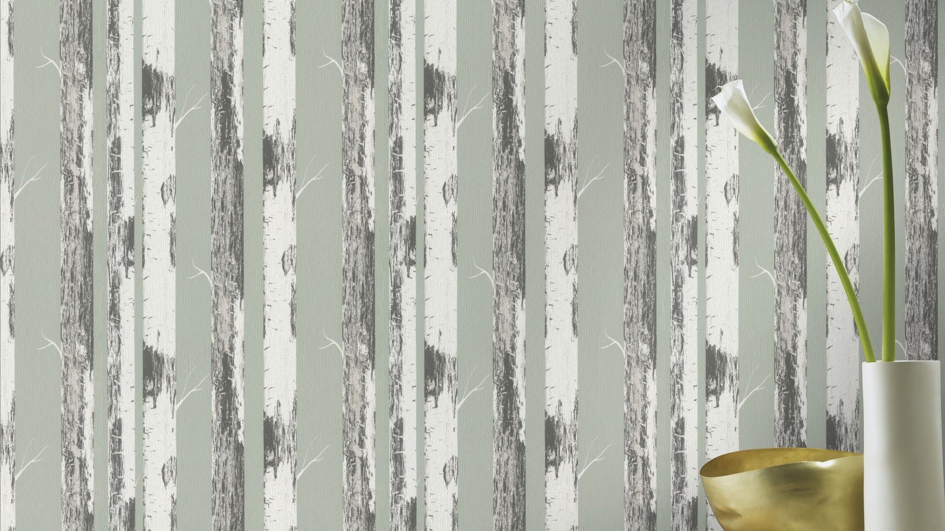 Rasch Papiertapete »mit Birkenstämmen« Holz strukturiert Birkenwald