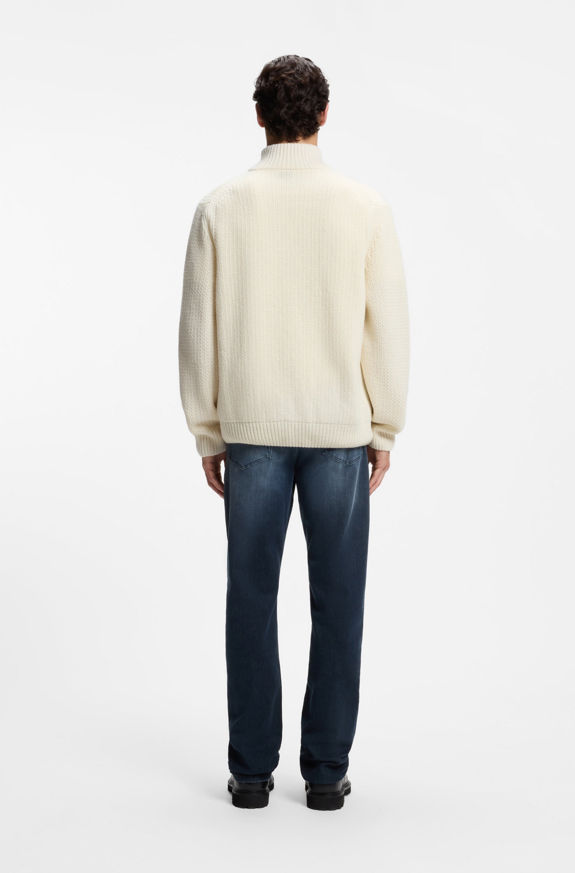 BOSS ORANGE Strickpullover »Kenter« mit Schurwolle, Regular Fit, Strukturstrick