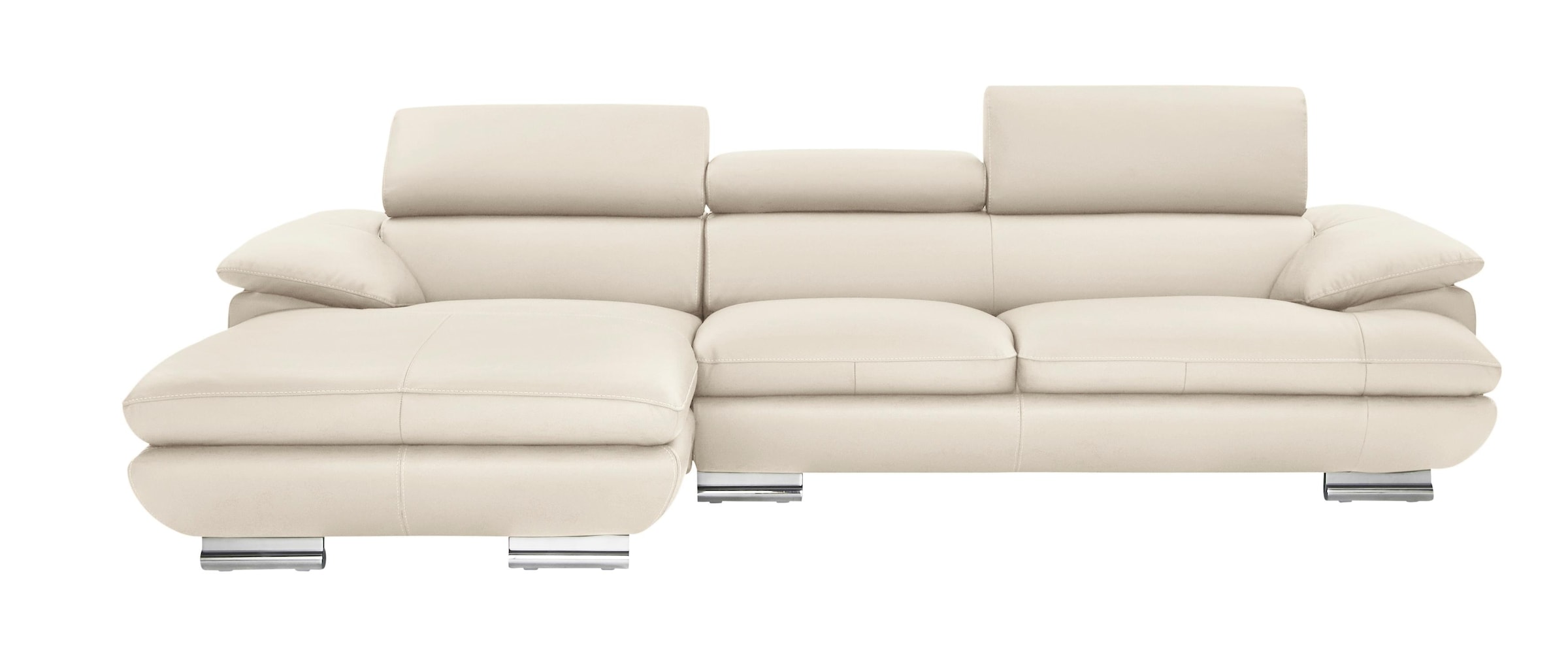CALIA ITALIA Ecksofa »Magic, ein italienisches Sofa zum Träumen, erstklassiger Sitzkomfort«, mit verstellbaren Kopfteilen, in 2 Lederqualitäten