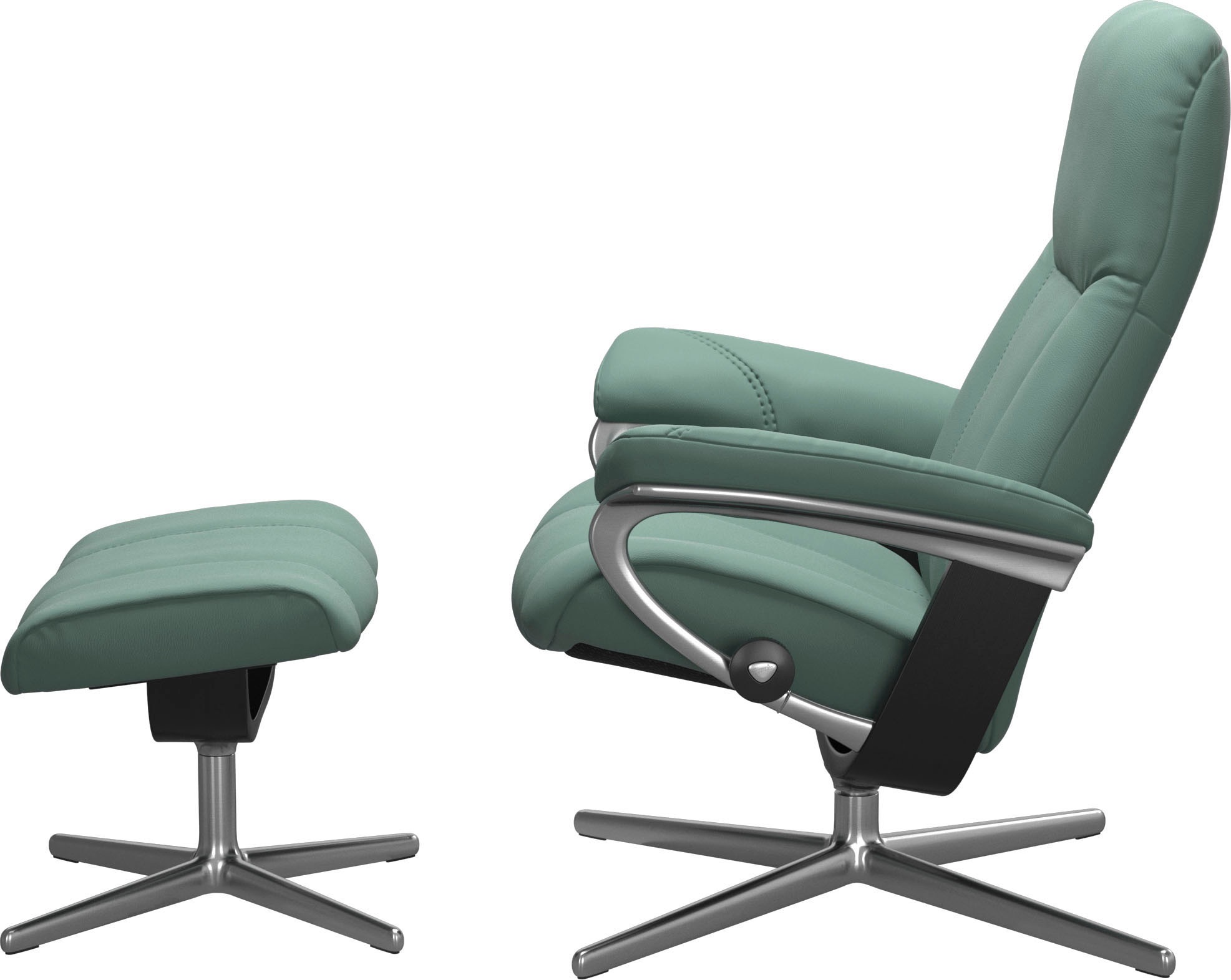 Stressless® Relaxsessel »Consul«, (Set, Relaxsessel mit Hocker), mit Hocker, mit Cross Base, Größe S, M & L, Holzakzent Schwarz