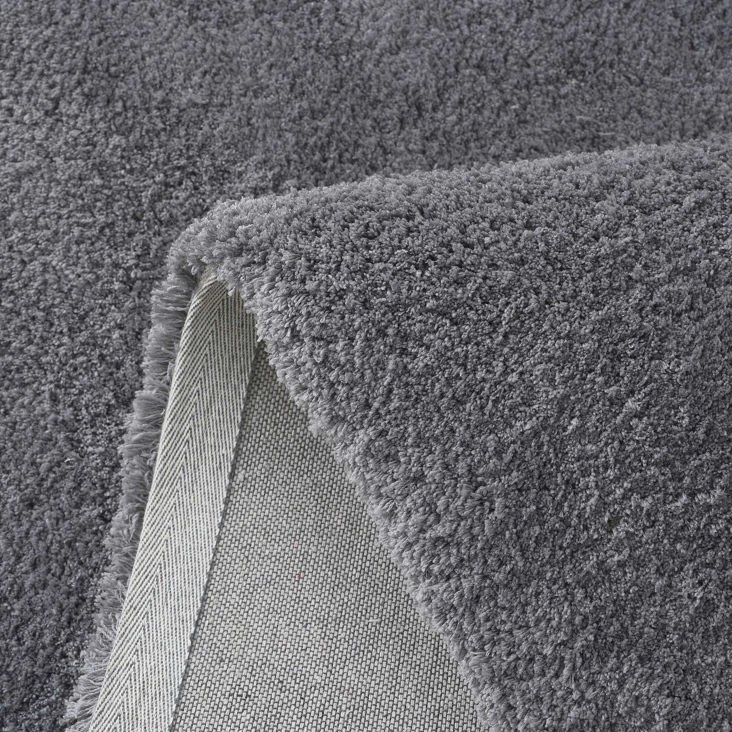 my home Hochflor-Bettumrandung »Microfaser Teppich Magong, besonders weich, sehr feiner Flor«, (3 tlg.), uni, einfarbiger Bettvorleger, Läufer-Set, Schlafzimmer, Kinderzimmer