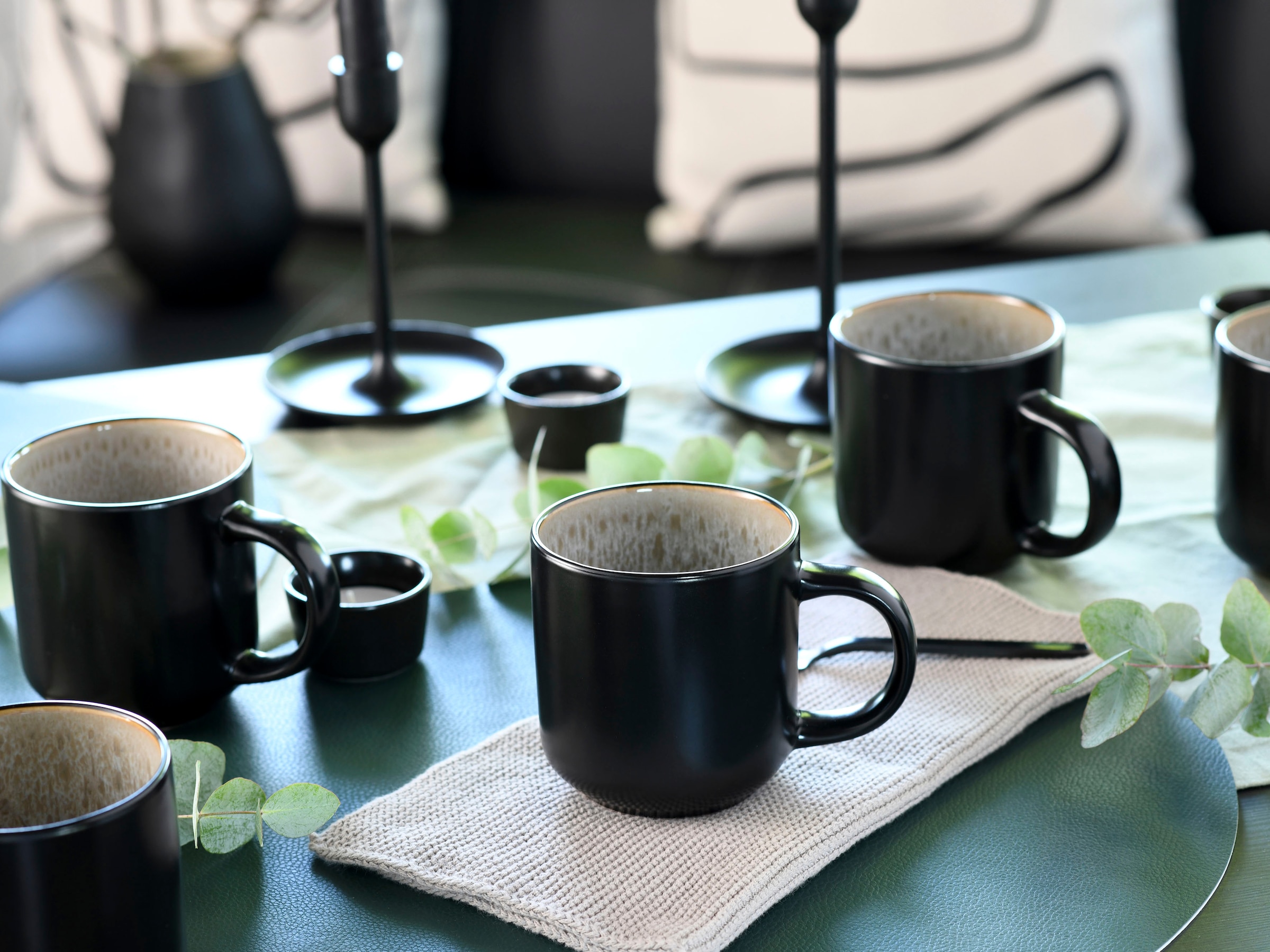 my home Becher »modernes 6-teiliges Kaffeebecher-Set Nydala«, (Set, 6 tlg.), hohe Haltbarkeit, spülmaschinengeeignet & mikrowellengeeignet
