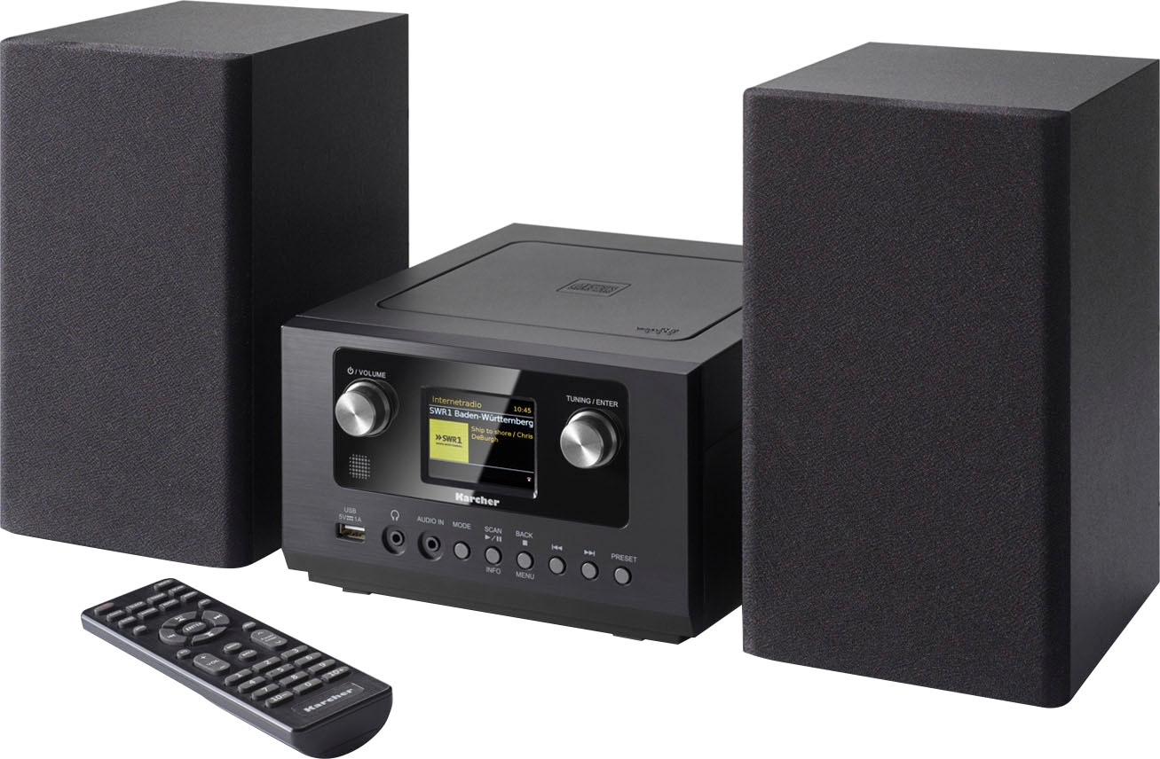 Karcher Stereoanlage »MC 6490DI«, (Bluetooth-WLAN Digitalradio (DAB+)-Internetradio-FM-Tuner mit RDS-UKW mit RDS 10 W), FM-Tuner mit RDS, Internetradio, UKW mit RDS, 10 W), CD Player, DAB+