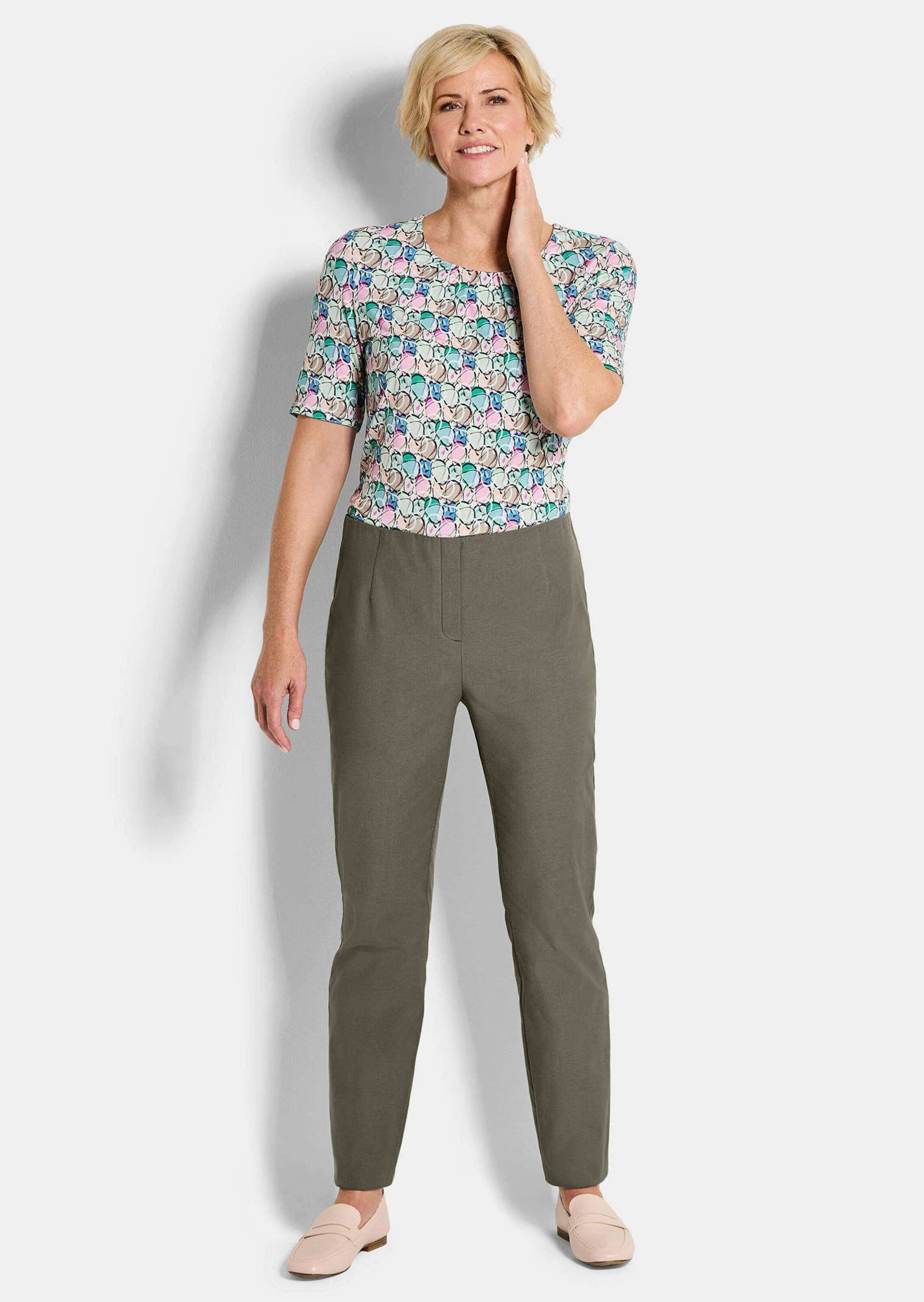 GOLDNER Chinohose »Kurzgröße Jerseyhose mit Schlupfbund«  Reissverschluß-Optik