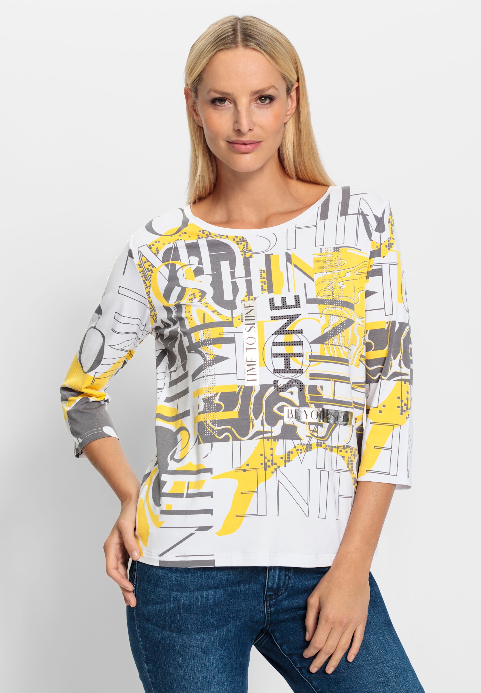 heine T-Shirt »Druck-Shirt Rundhalsshirt mit Print-Dessin«