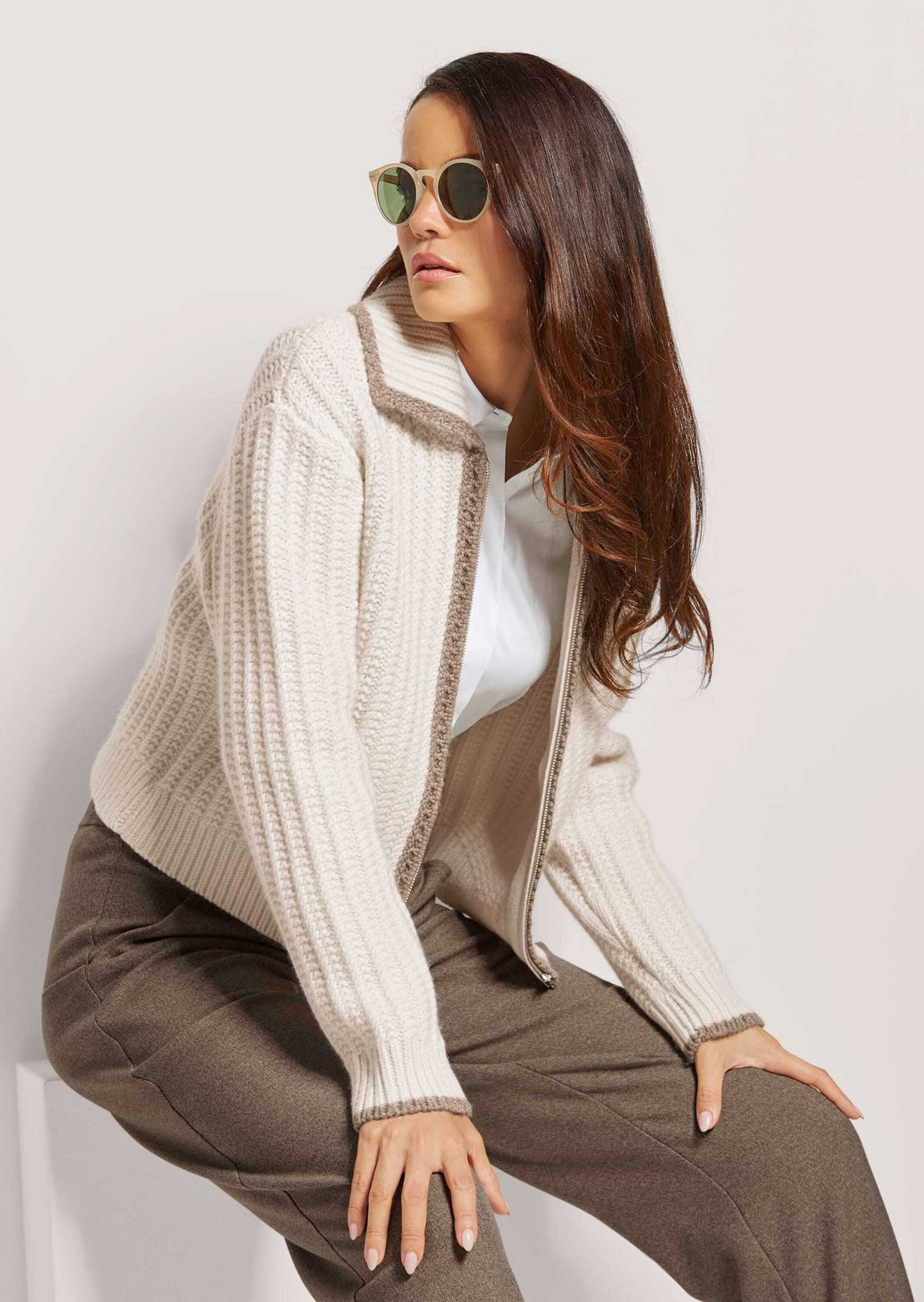 MADELEINE Strickjacke »Strickjacke Strickjacke mit Reißverschluss«