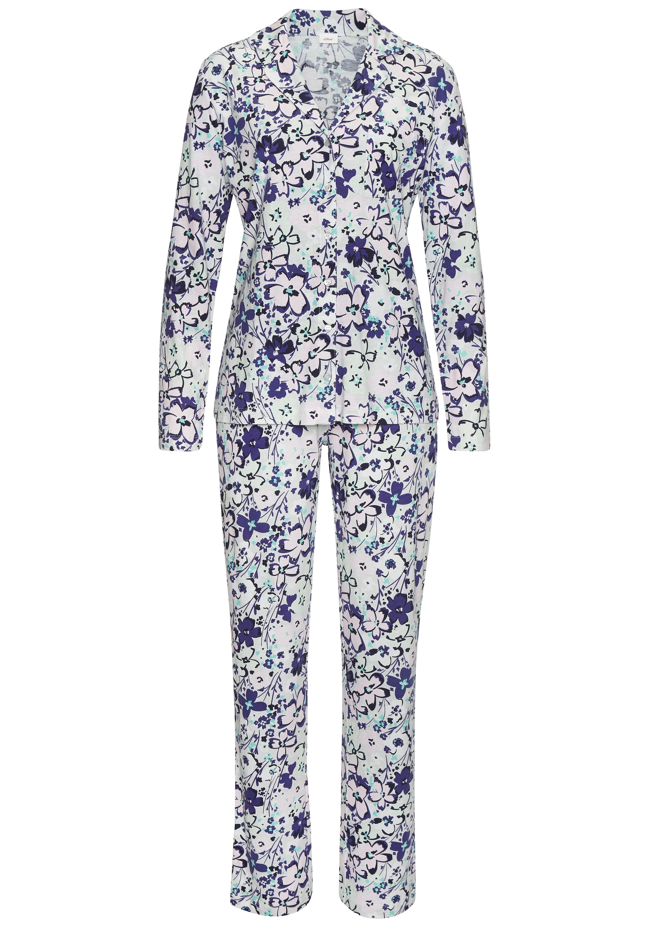 s.Oliver Pyjama Set, 2 tlg. im klassischen Stil