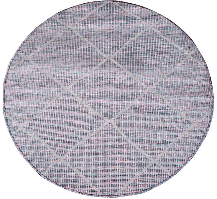Carpet City Outdoorteppich »PALM3075«, rund, 5 mm Höhe, Wetterfest & UV-beständig, für Balkon, Terrasse, Küche, flach gewebt