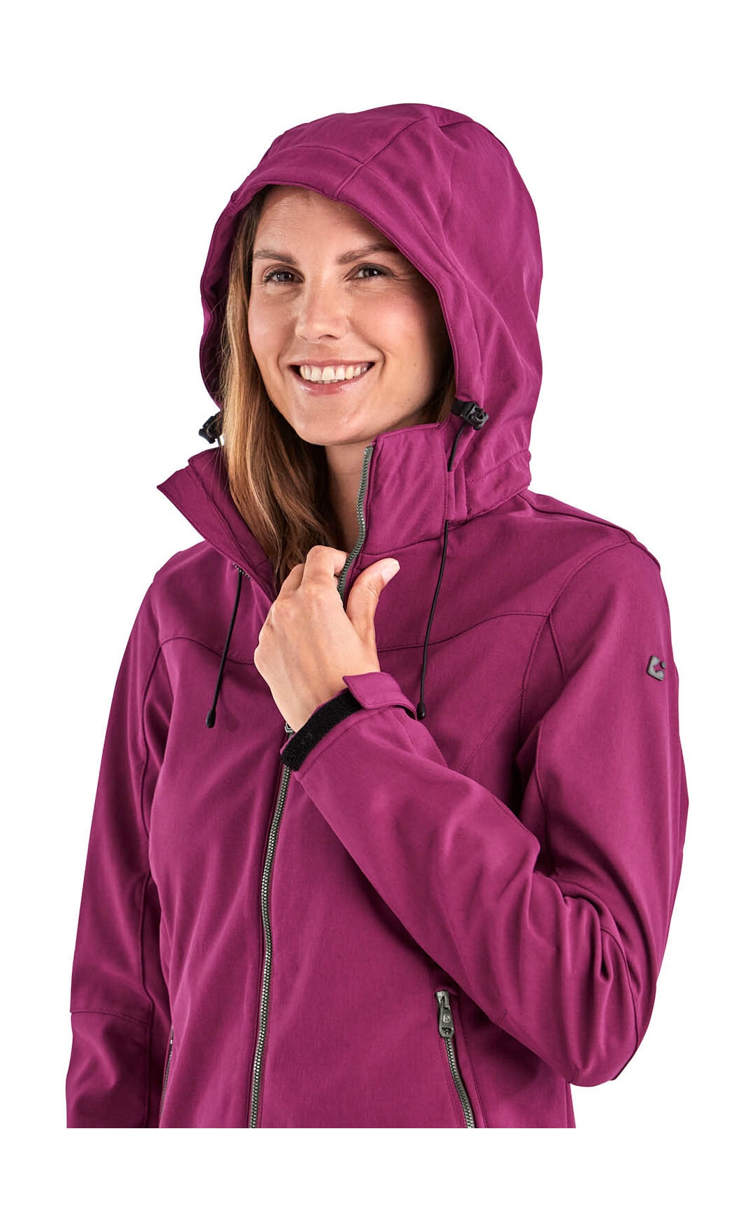 Killtec Softshelljacke »Damen Softshelljacke«, Wasserabweisende, winddichte Softshelljacke mit abnehmbarer Kapuze