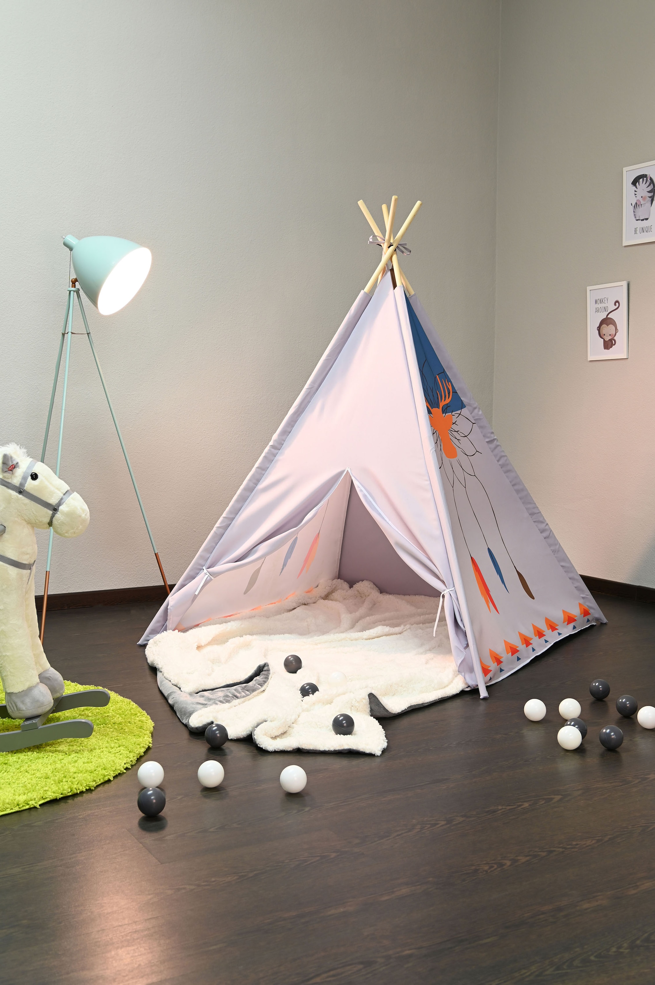 Knorrtoys® Spielzelt »Tipi Dreamcatcher«, mit Zeltstangen aus Holz