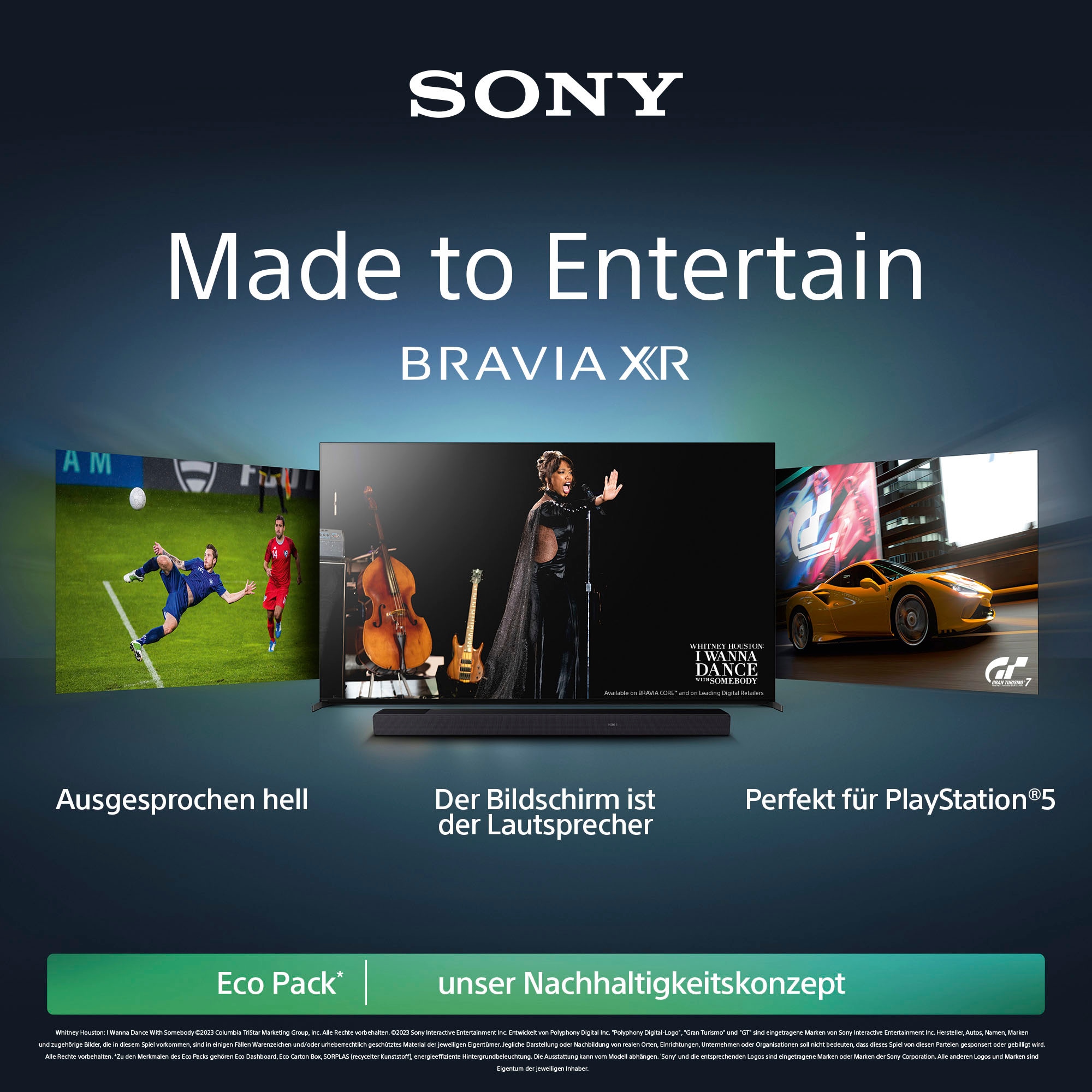 Sony Mini-LED-Fernseher »XR-65X95L«, 164 cm/65 Zoll, 4K Ultra HD, Google TV,  Smart-TV, TRILUMINOS PRO, BRAVIA CORE, mit exklusiven PS5-Features ➥ 3  Jahre XXL Garantie | UNIVERSAL